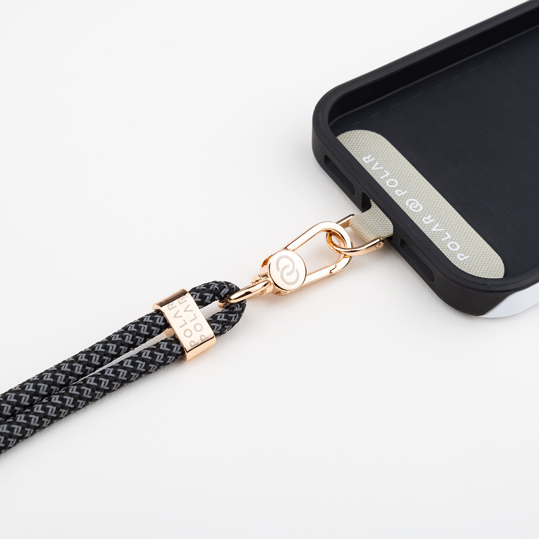 Black Grey Crossbody Phone Strap with Card