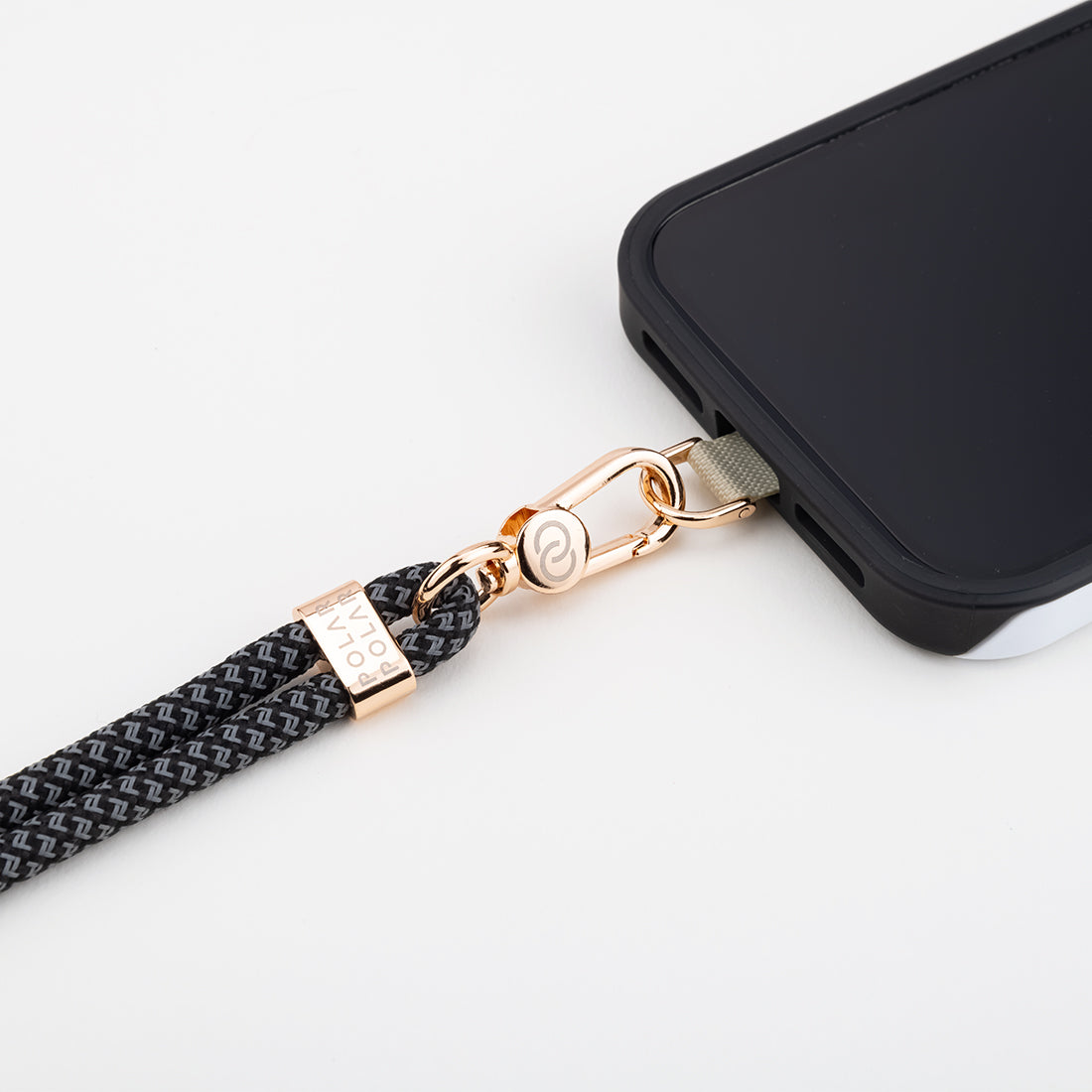 Black Grey Crossbody Phone Strap with Card