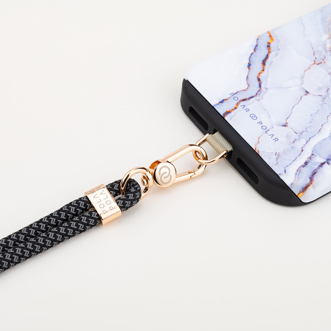 Black Grey Crossbody Phone Strap with Card