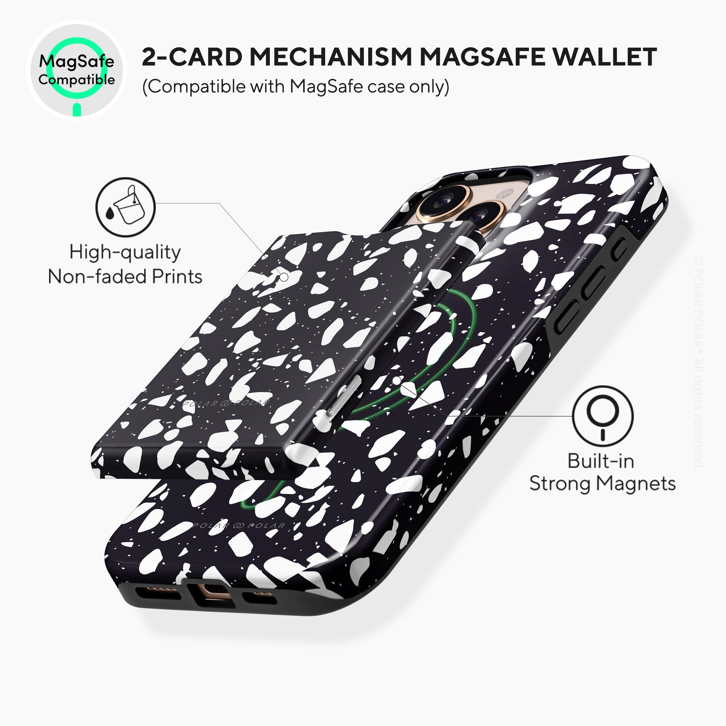 Black Rocky Road Terrazzo MagSafe Wallet