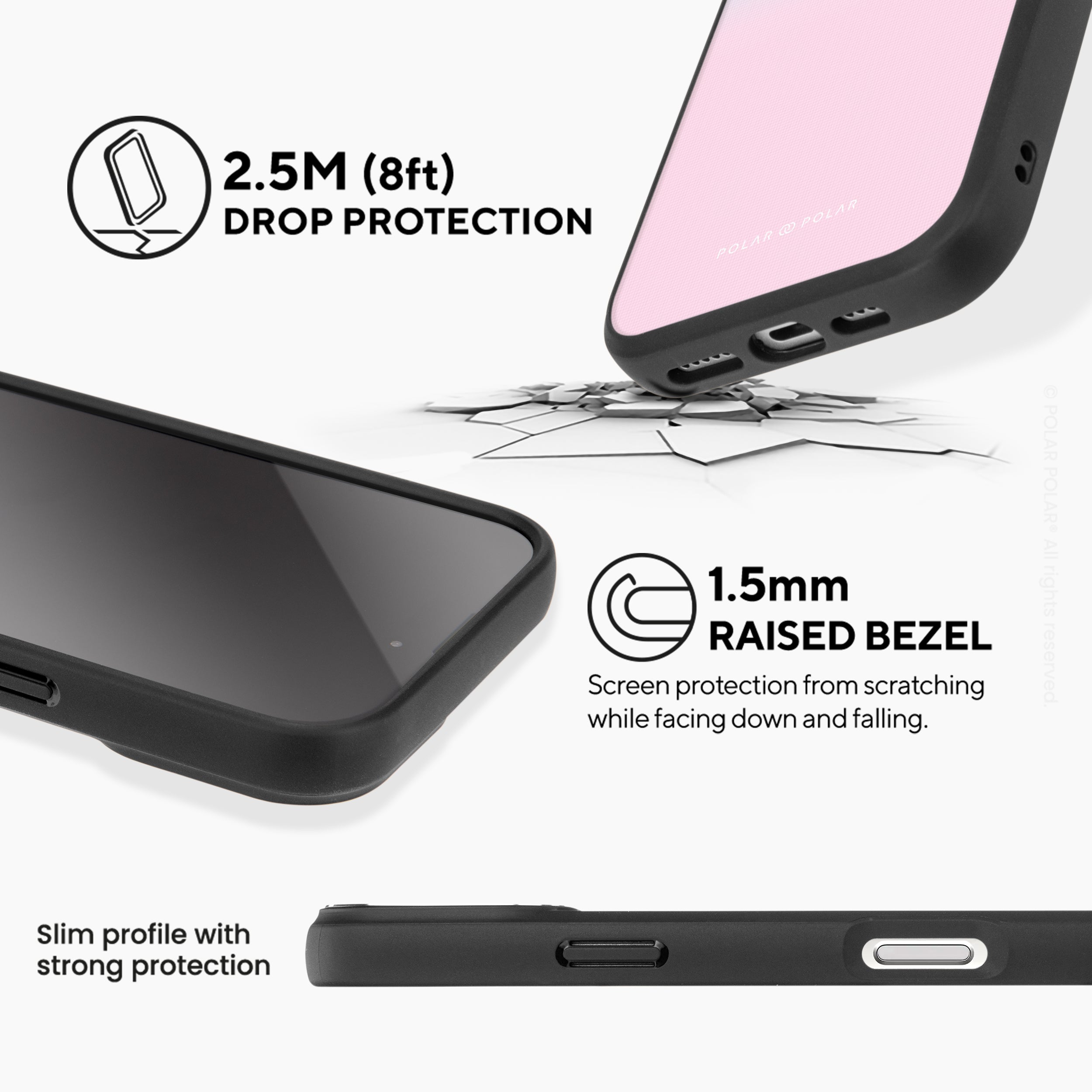 藍粉紅粉彩 - iPhone 16 Plus 黑磨砂防摔 MagSafe 手機殼