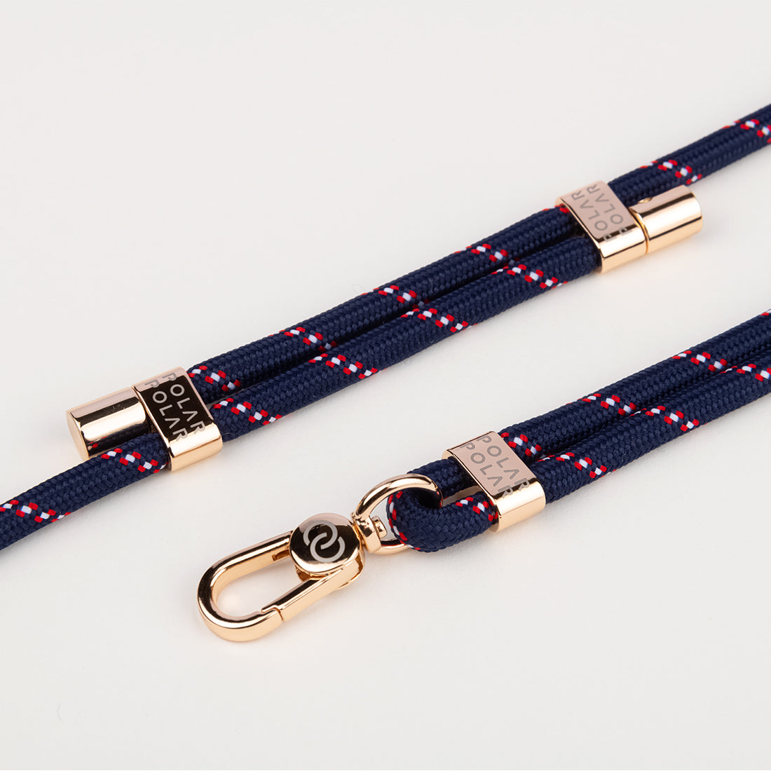 Dark Blue Red Dot Crossbody Phone Strap with Card