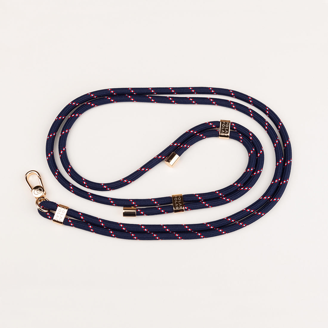 Dark Blue Red Dot Crossbody Phone Strap with Card