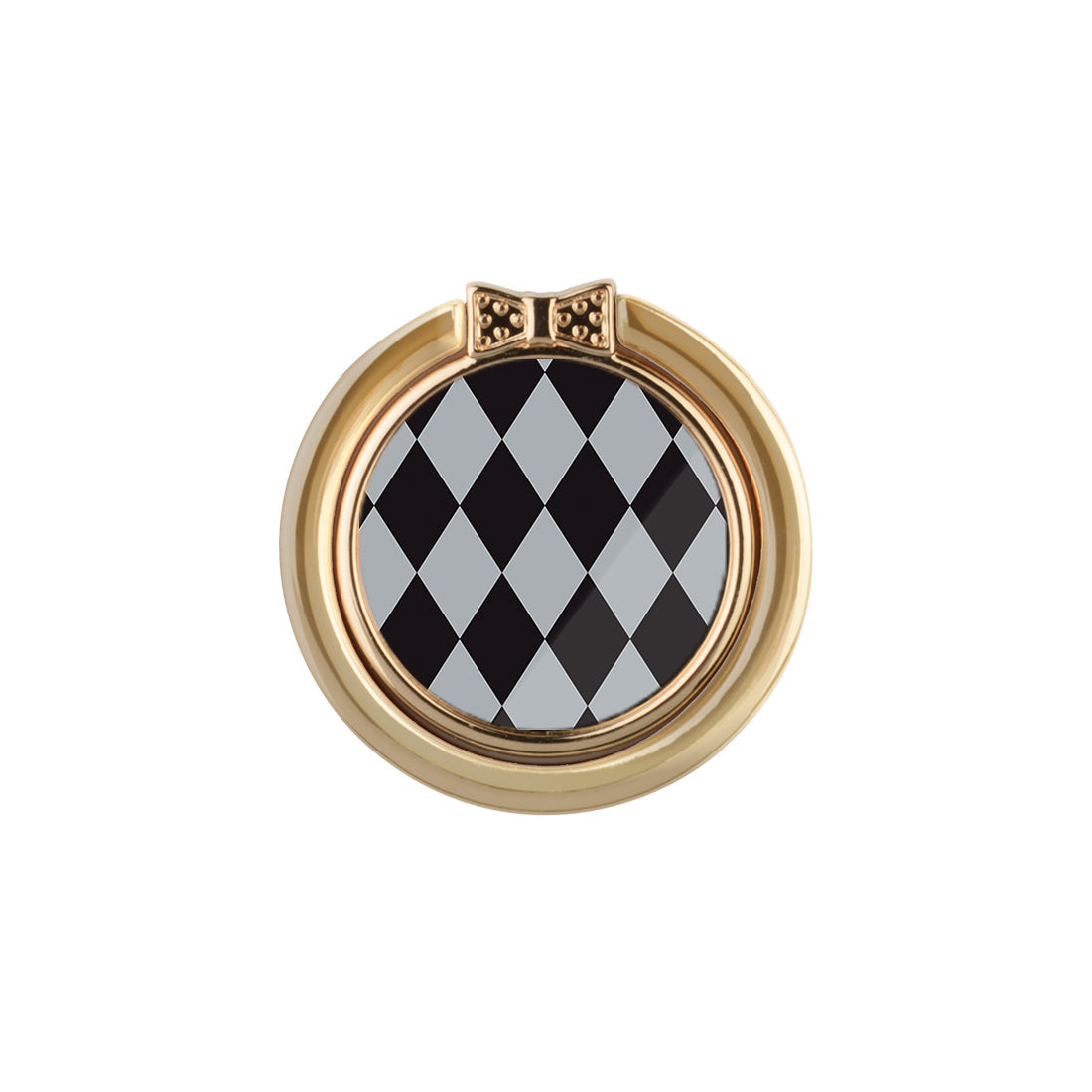 Diamond Black Checker Adhesive Phone Ring Holder