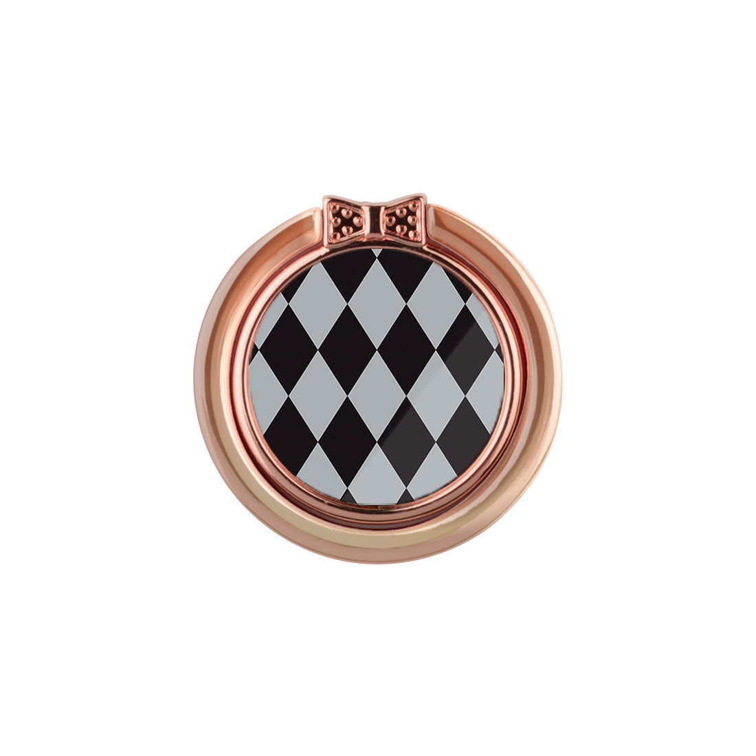 Diamond Black Checker Adhesive Phone Ring Holder