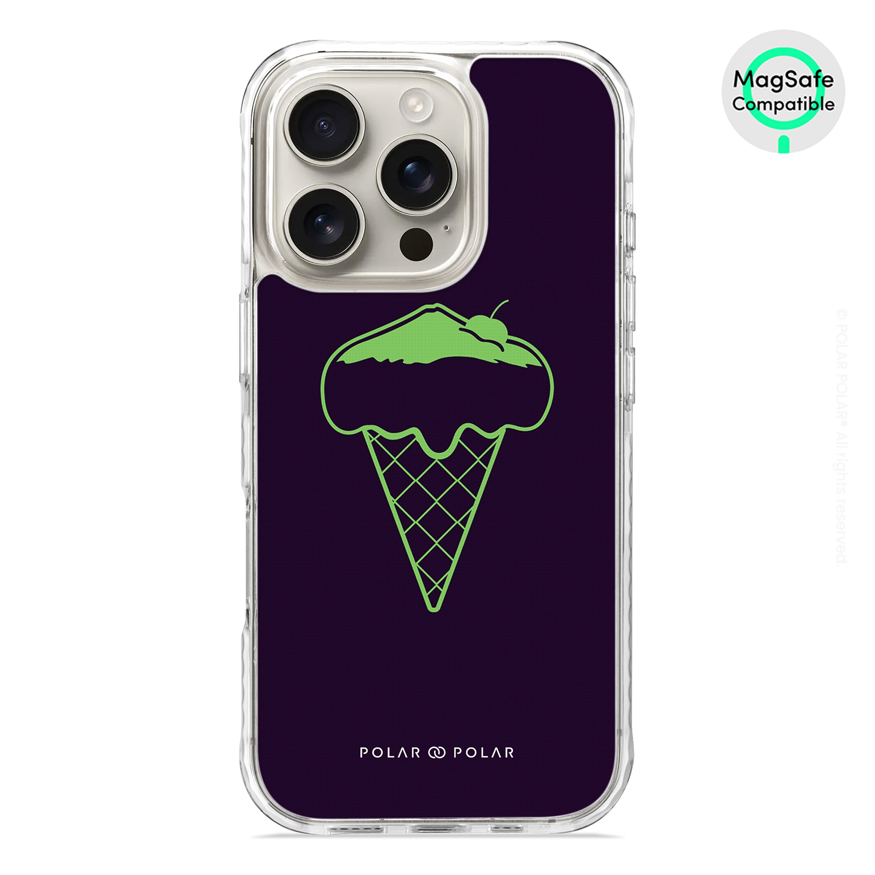 Fujisan Black Ice Cream - iPhone 16 Pro Clear Bumper MagSafe Case