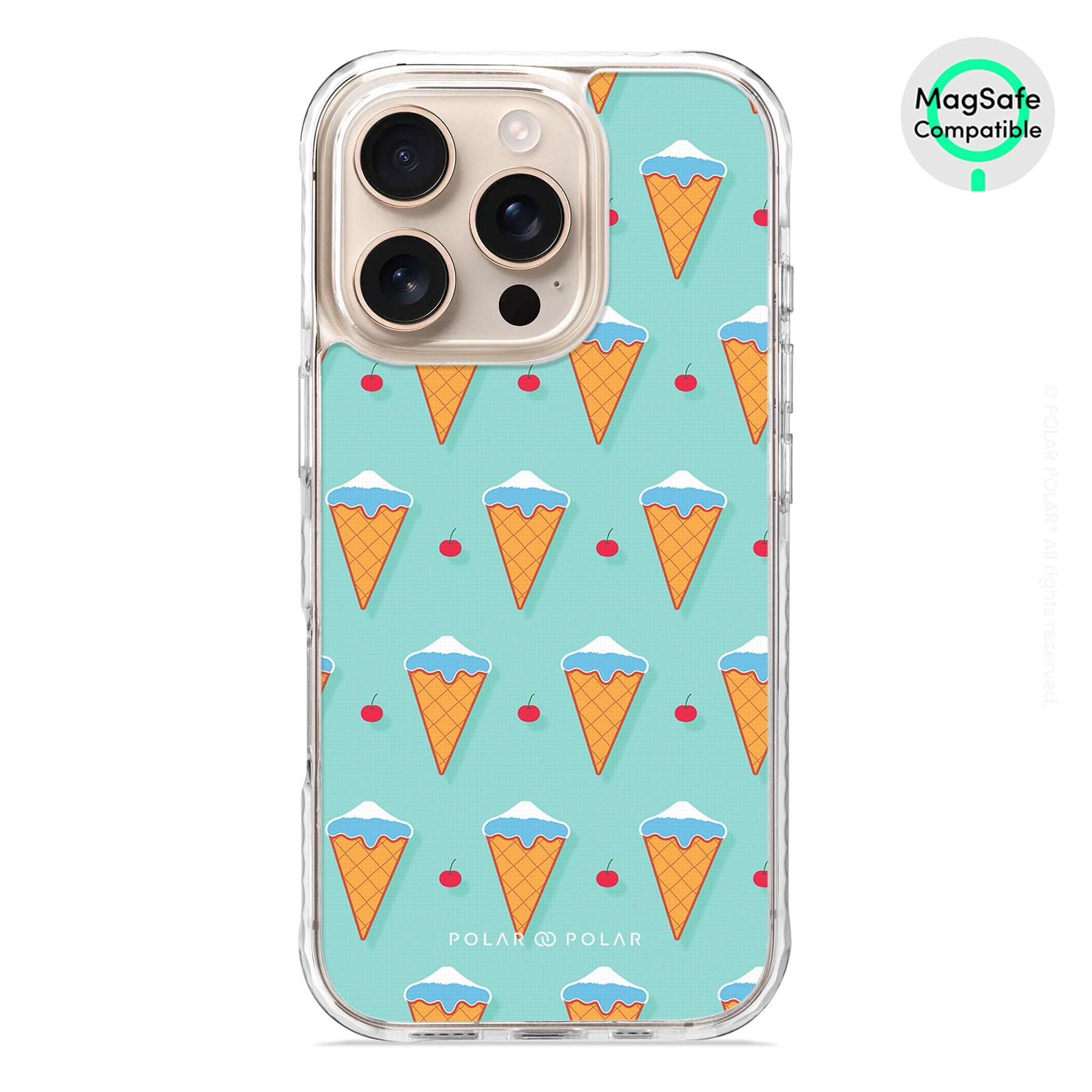 Fujisan Lake Blue Ice Cream - iPhone 16 Pro Clear Bumper MagSafe Case