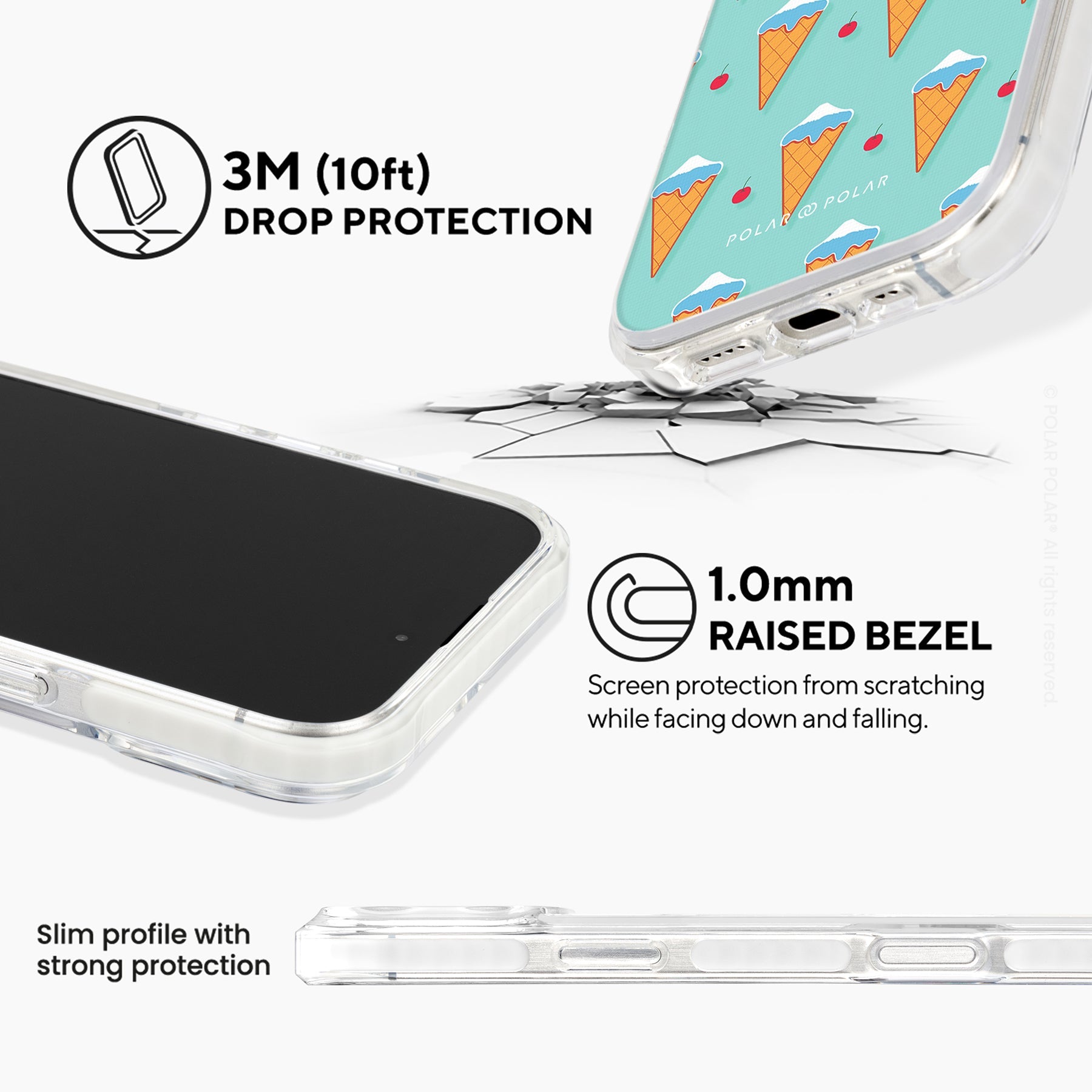 Fujisan Lake Blue Ice Cream - iPhone 16 Pro Clear Bumper MagSafe Case
