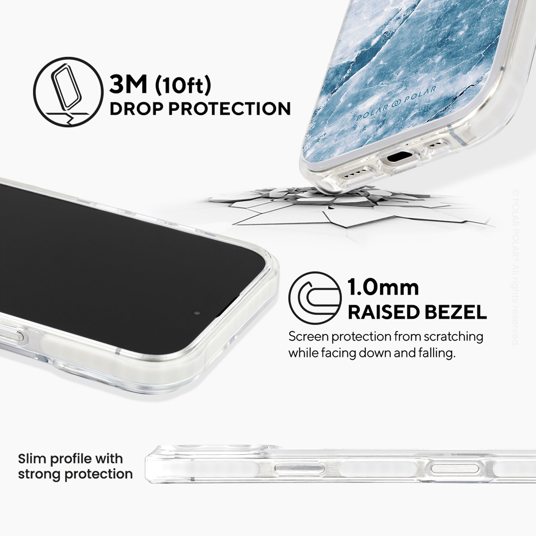 冷灰石紋 - iPhone 16 Pro Max 透明邊防摔 MagSafe 手機殼