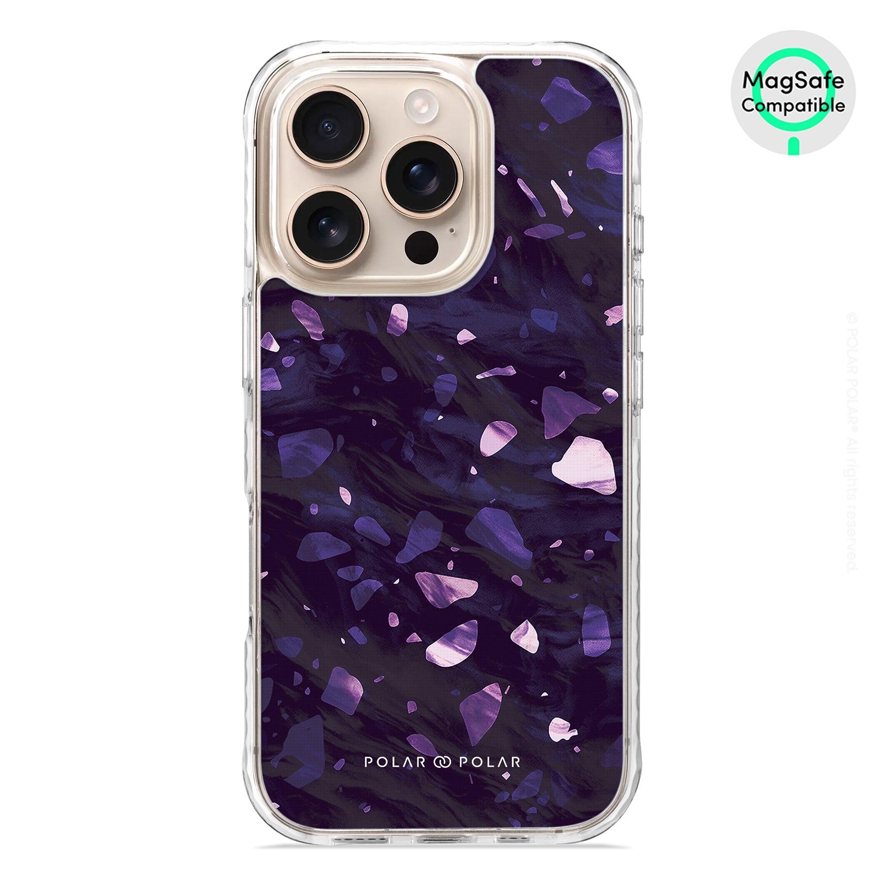 Lilac Terrazzo Gem - iPhone 16 Pro Clear Bumper MagSafe Case