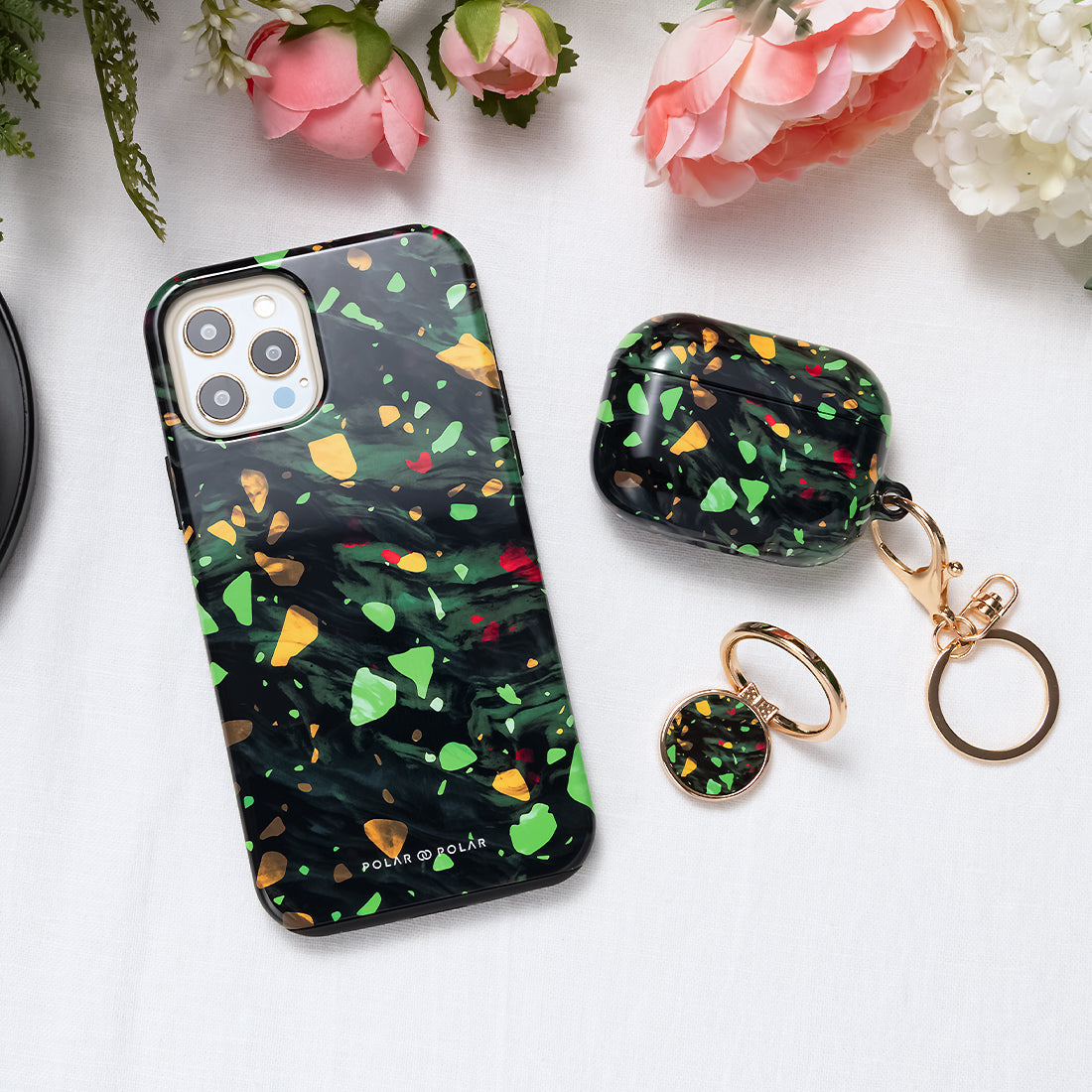 Malachite Terrazzo Gem - iPhone 17 Case