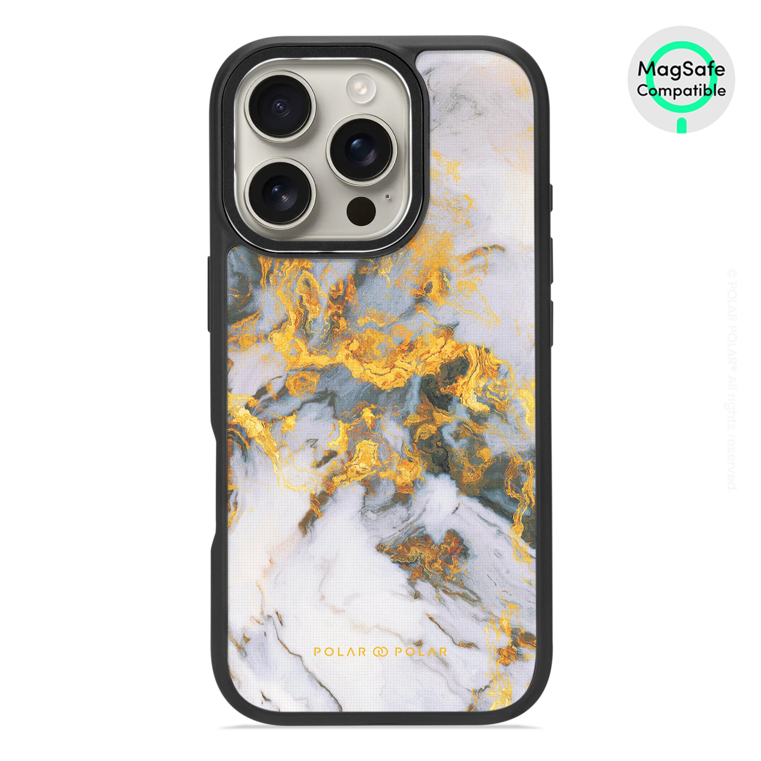 Mist Marble - iPhone 16 Pro Frosted Black Bumper MagSafe Case