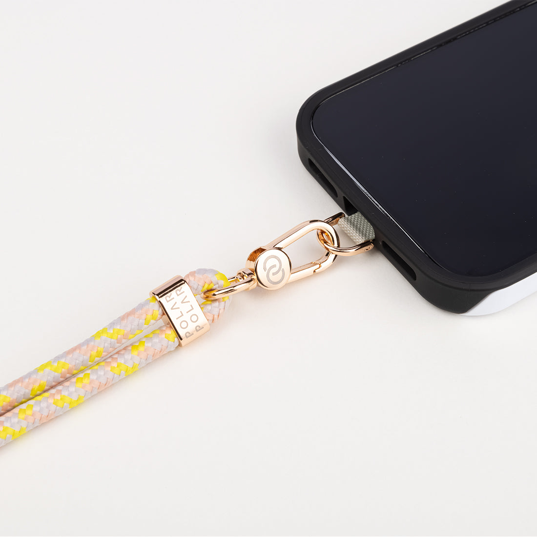 Neon Yellow Twist Crossbody Phone Strap with Card