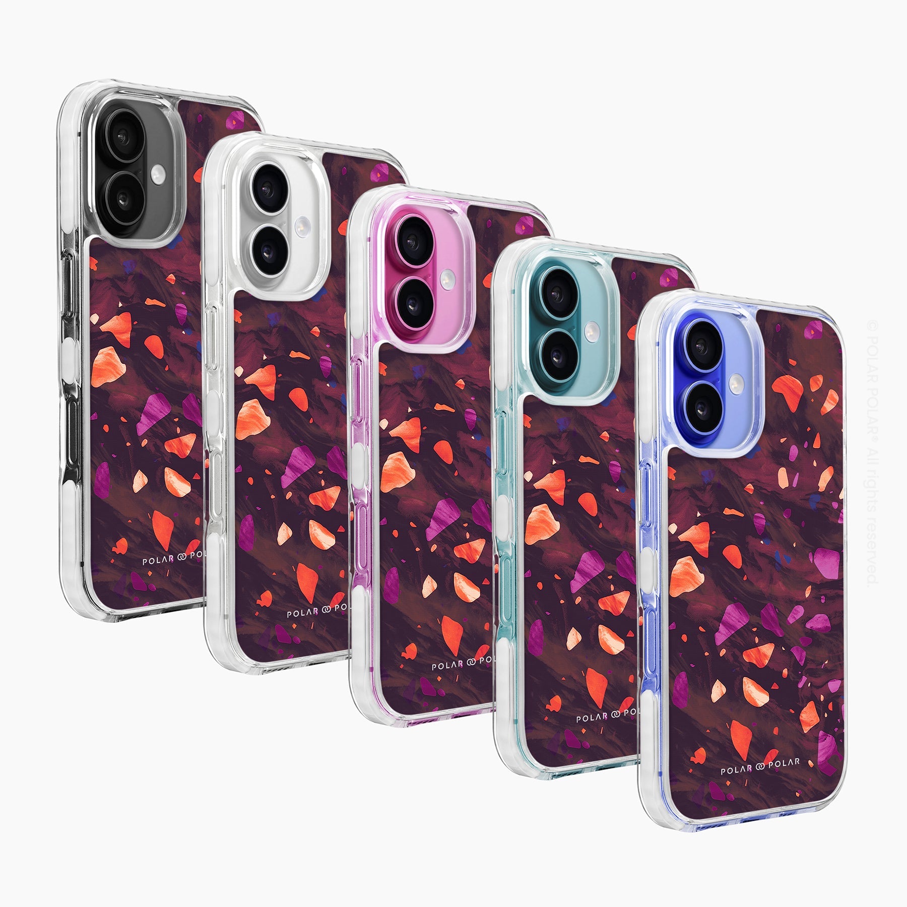 Paprika Terrazzo Gem - iPhone 16 Clear Bumper MagSafe Case