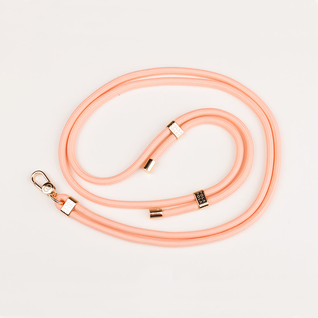 Peach Pink Crossbody Phone Strap with Card