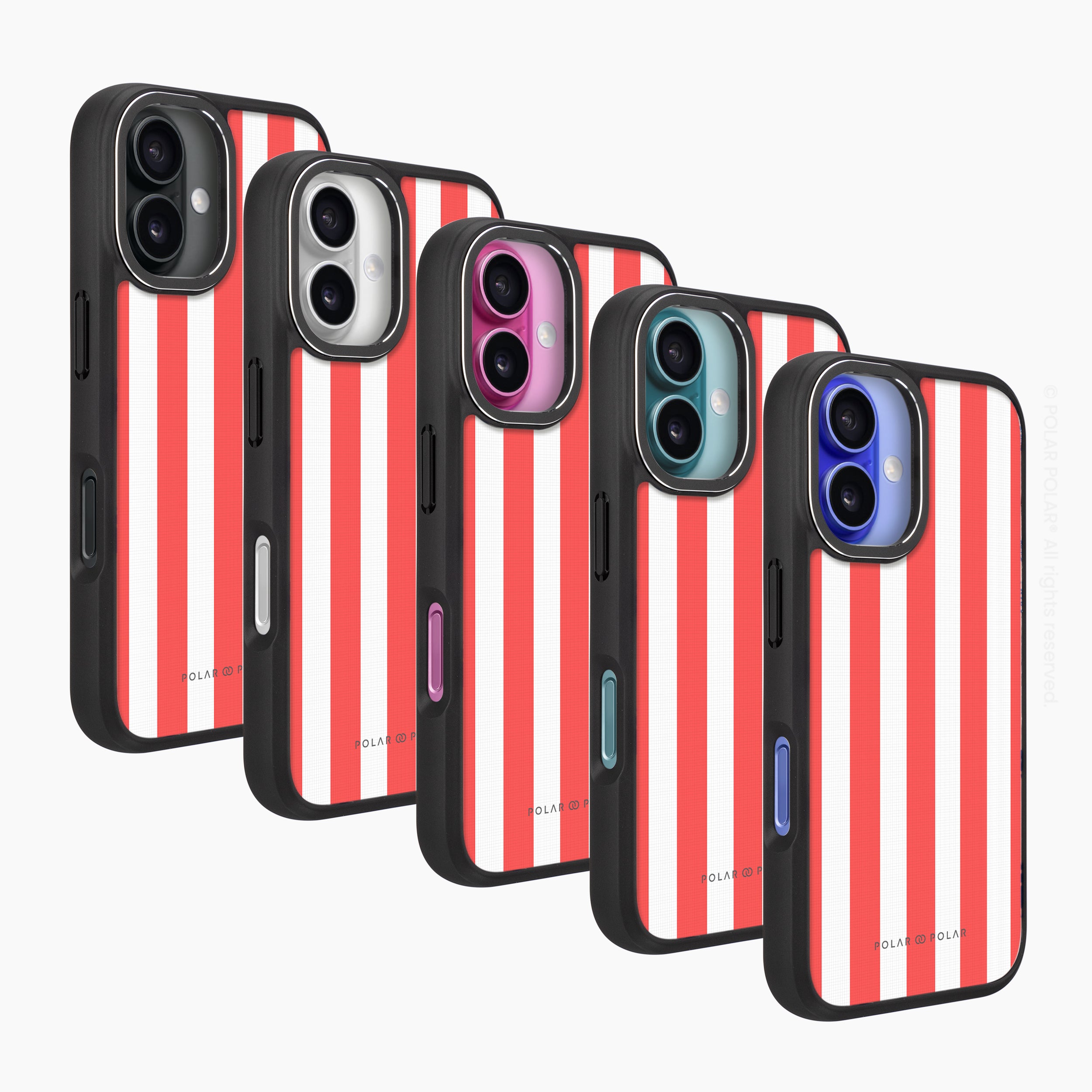 斐紅色直紋 - iPhone 16 Plus 黑磨砂防摔 MagSafe 手機殼