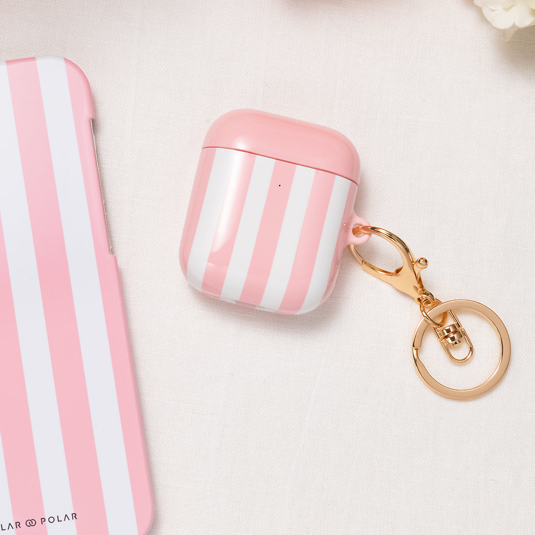 Baby Pink Stripe | Custom AirPods Case