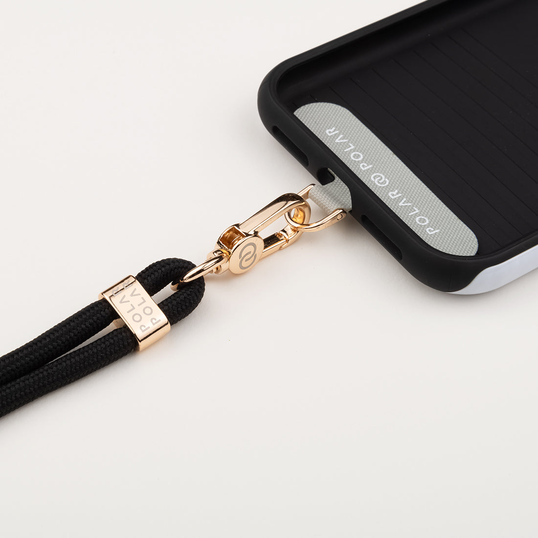 Classic Black Crossbody Phone Strap with Card