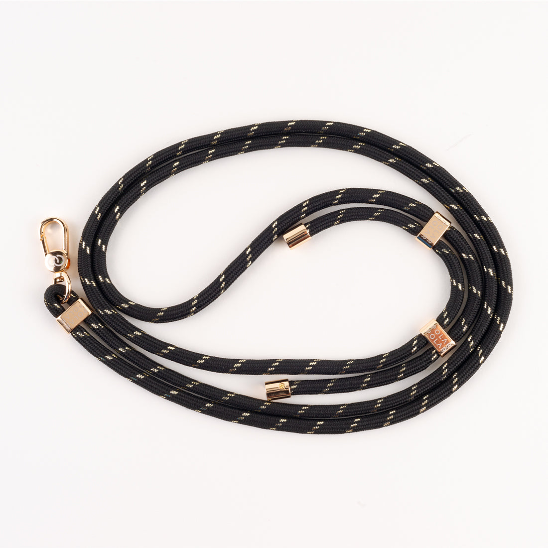 Black Gold Crossbody Phone Strap with Card