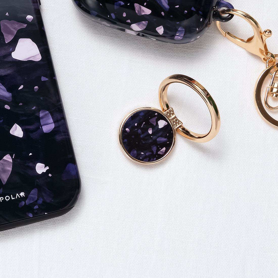 Lilac Terrazzo Gem | Phone Ring Holder  (Non-MagSafe)