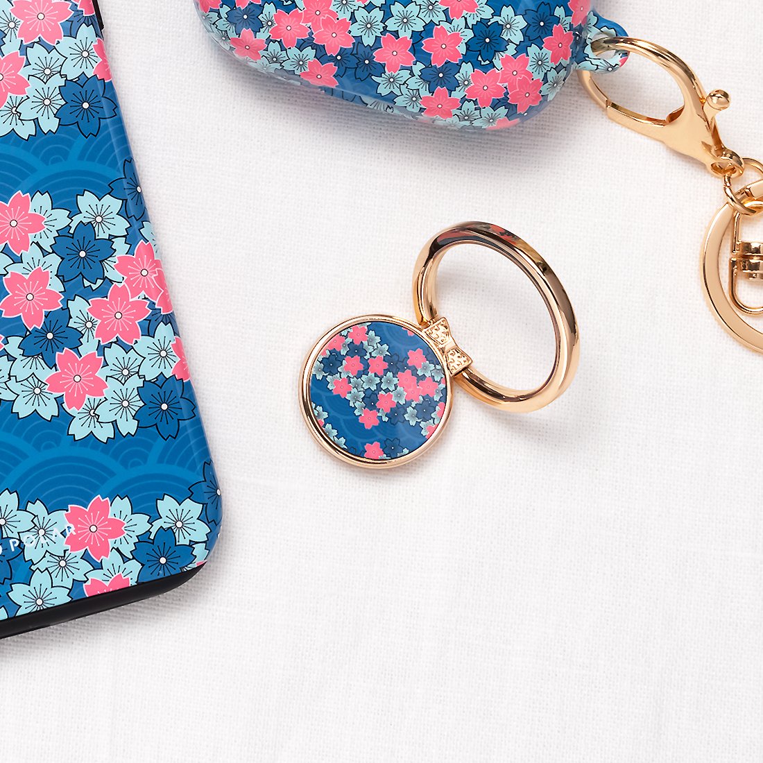 Navy Sakura Wave | Phone Ring Holder  (Non-MagSafe)