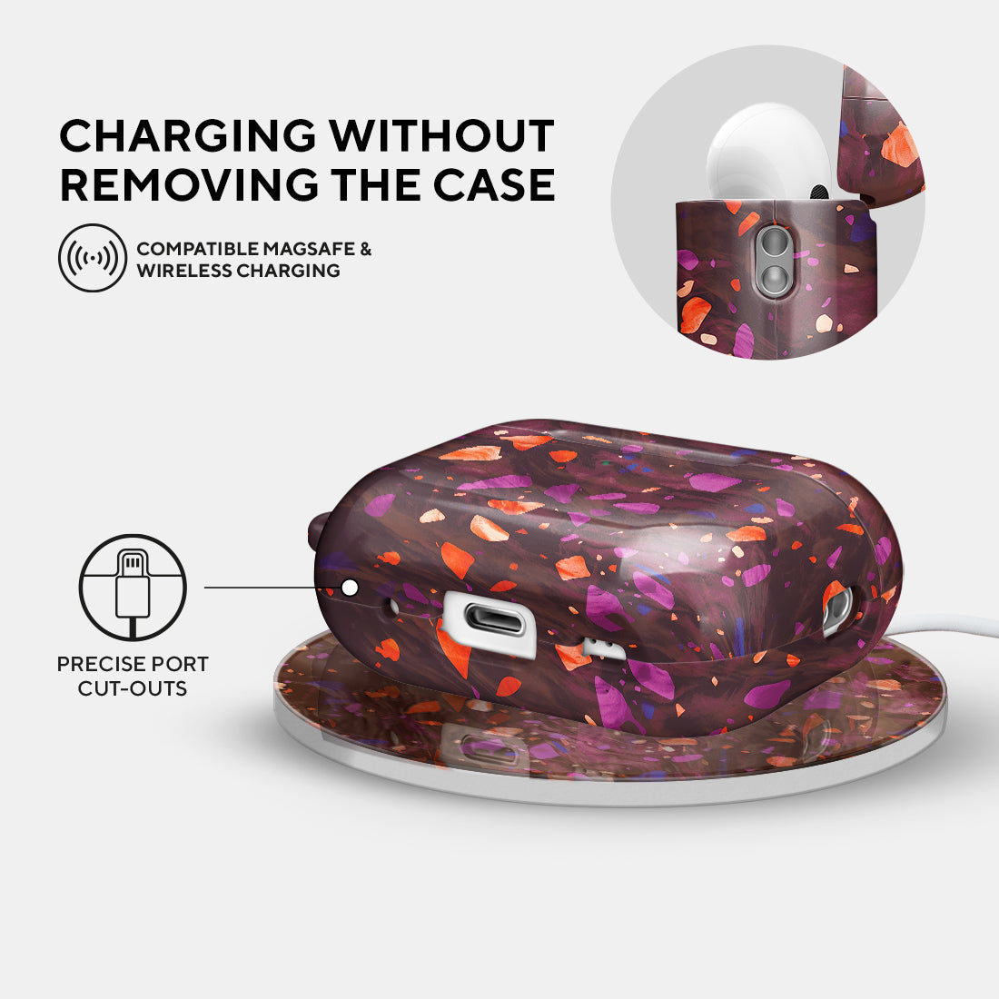 Paprika Terrazzo Gem | Custom AirPods Pro 2 Case