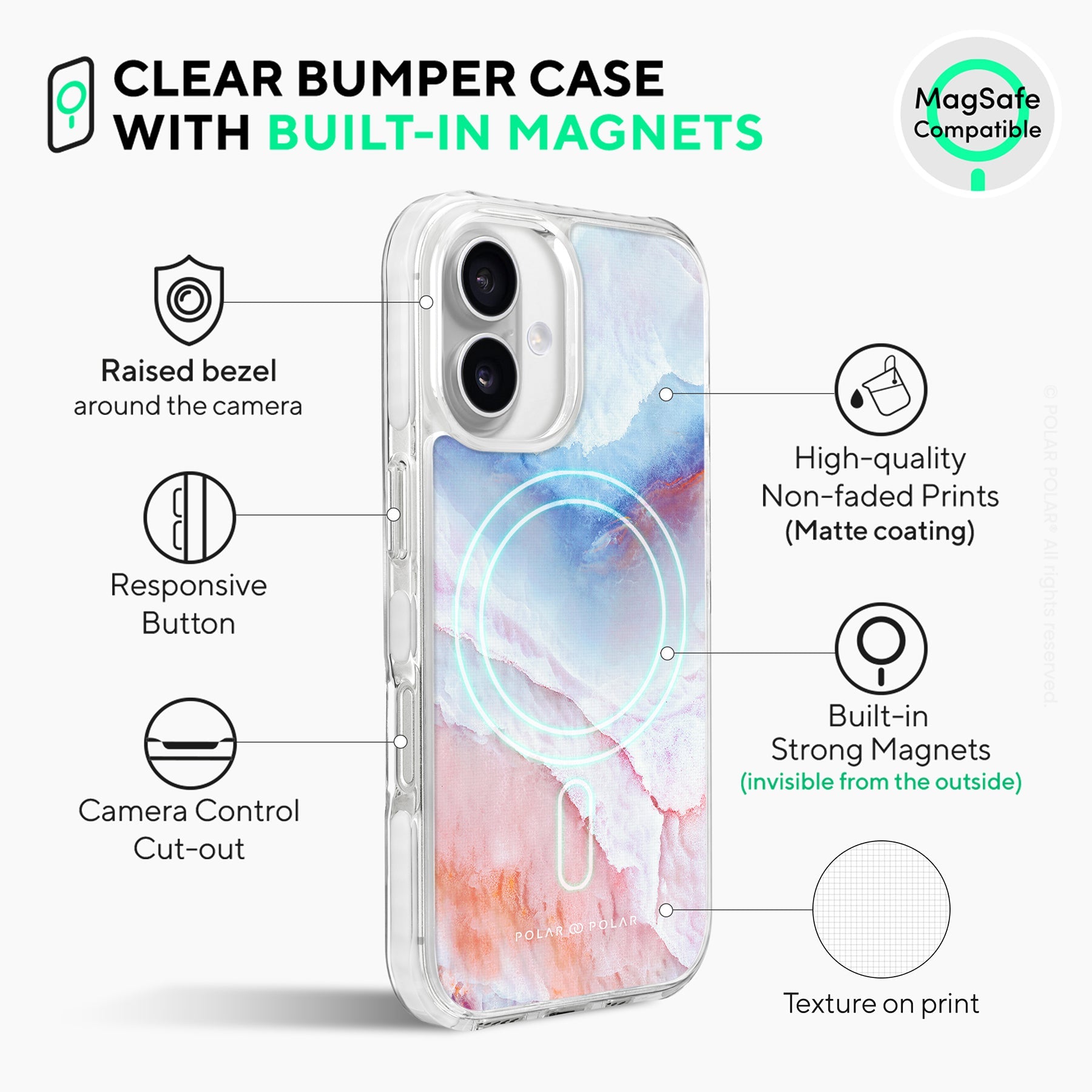 Almond Coast - iPhone 16 Clear Bumper MagSafe Case