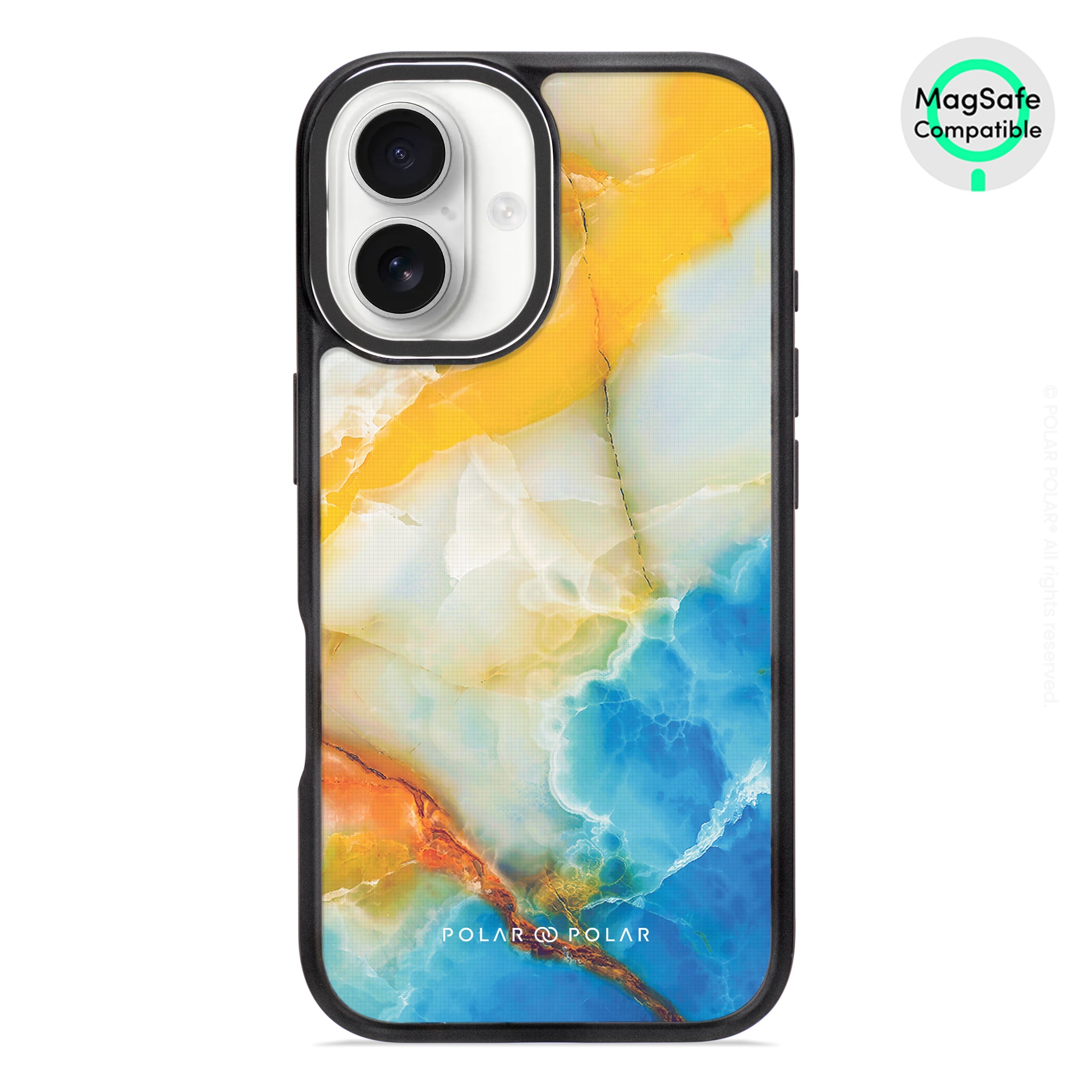 Aqua Sunlight - iPhone 16 Frosted Black Bumper MagSafe Case