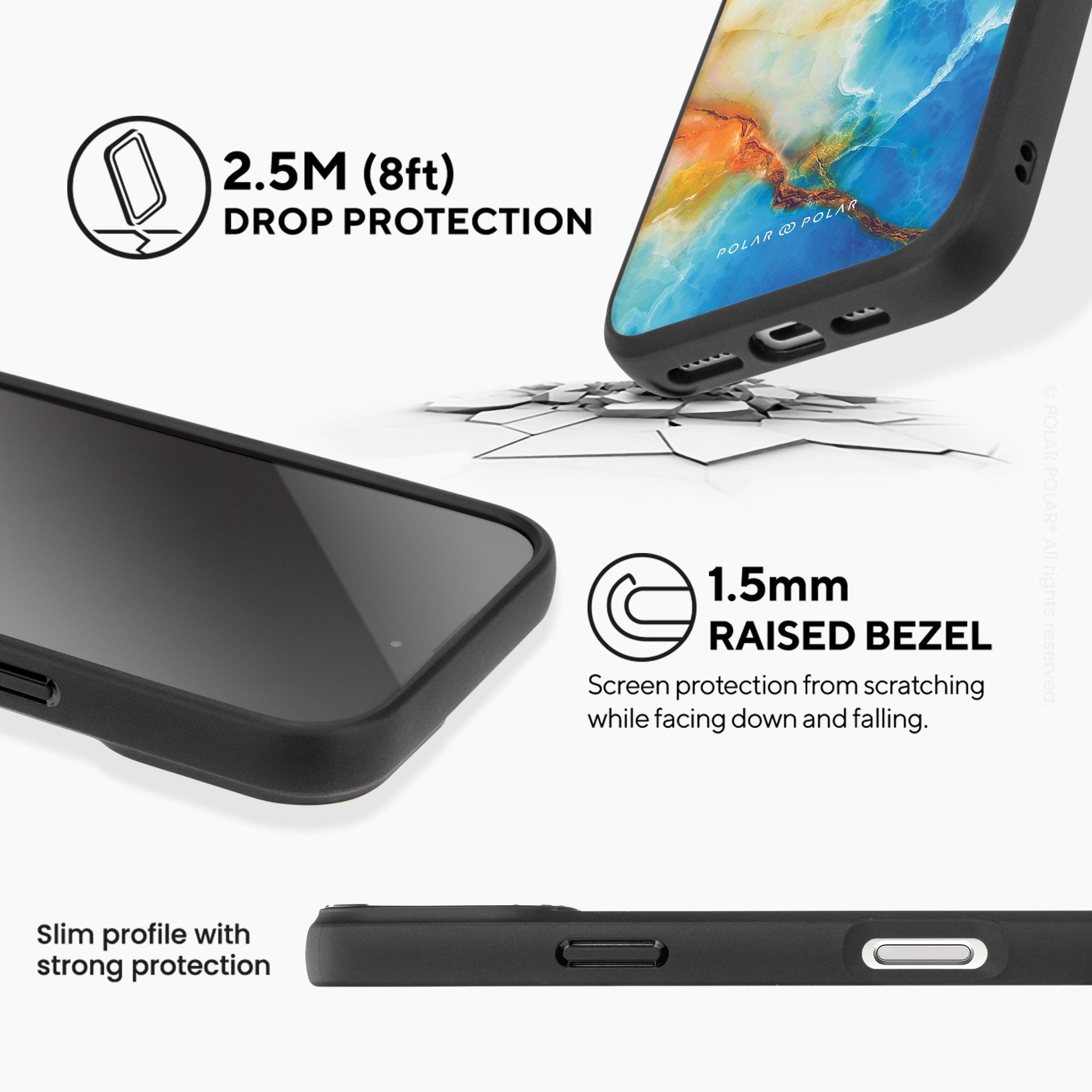 Aqua Sunlight - iPhone 16 Frosted Black Bumper MagSafe Case