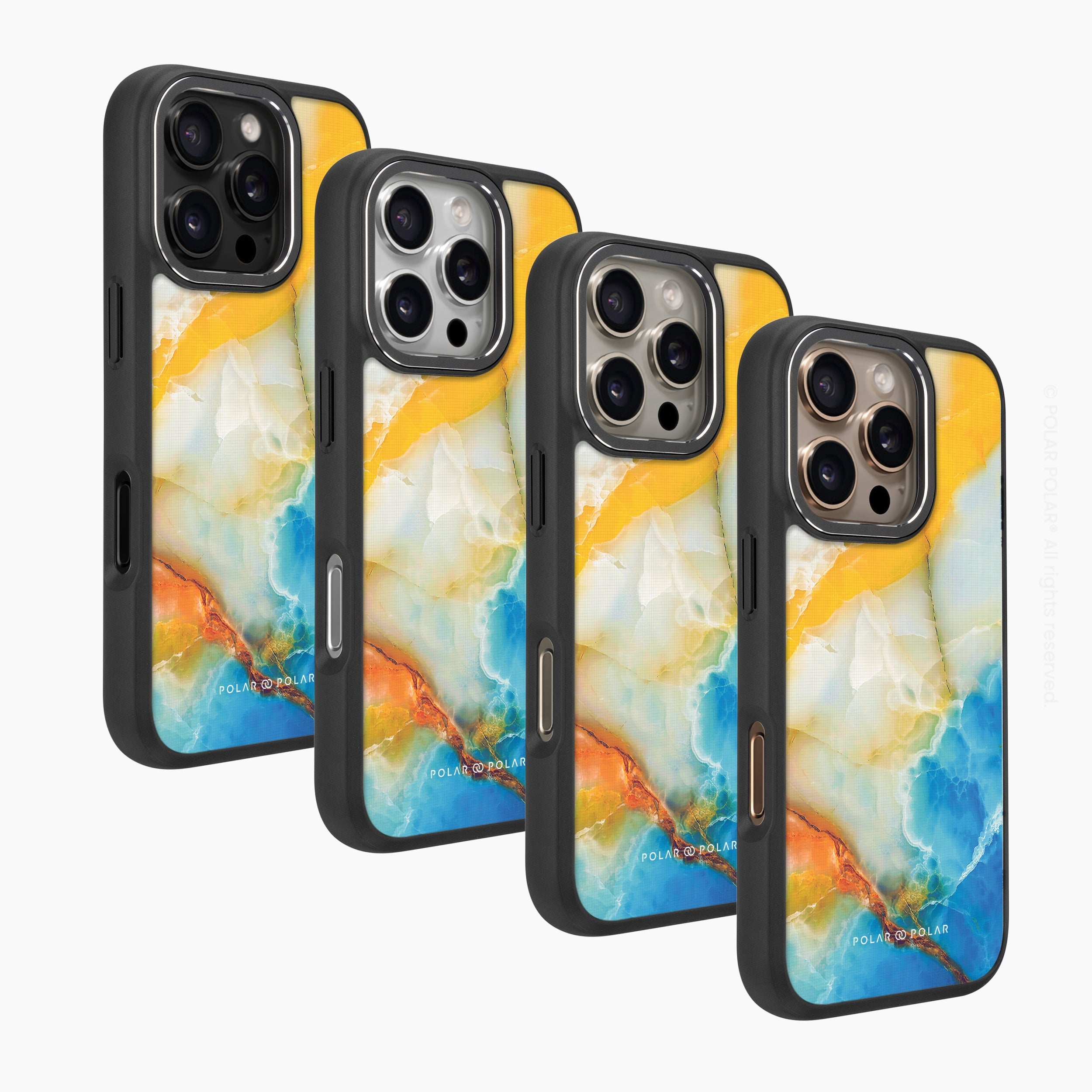 Aqua Sunlight - iPhone 16 Pro Max Frosted Black Bumper MagSafe Case