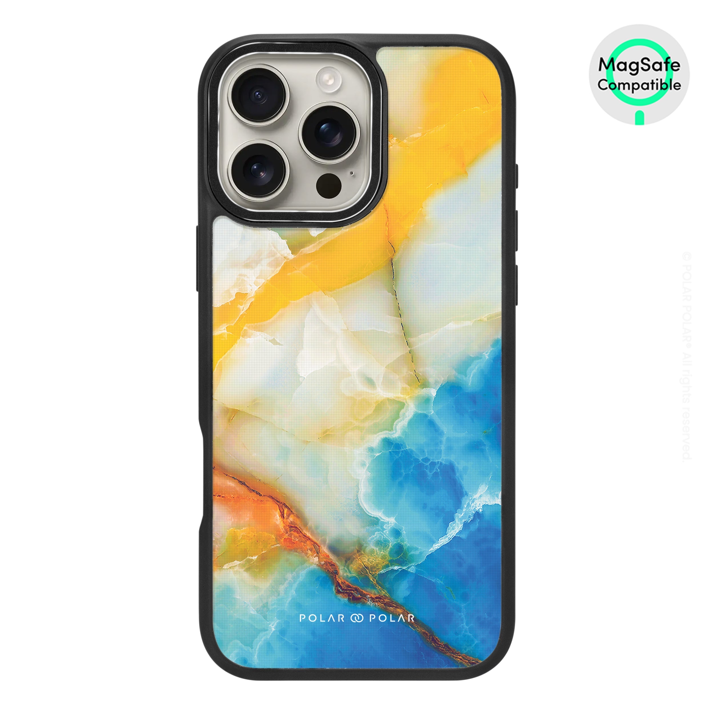 Aqua Sunlight - iPhone 16 Pro Max Frosted Black Bumper MagSafe Case
