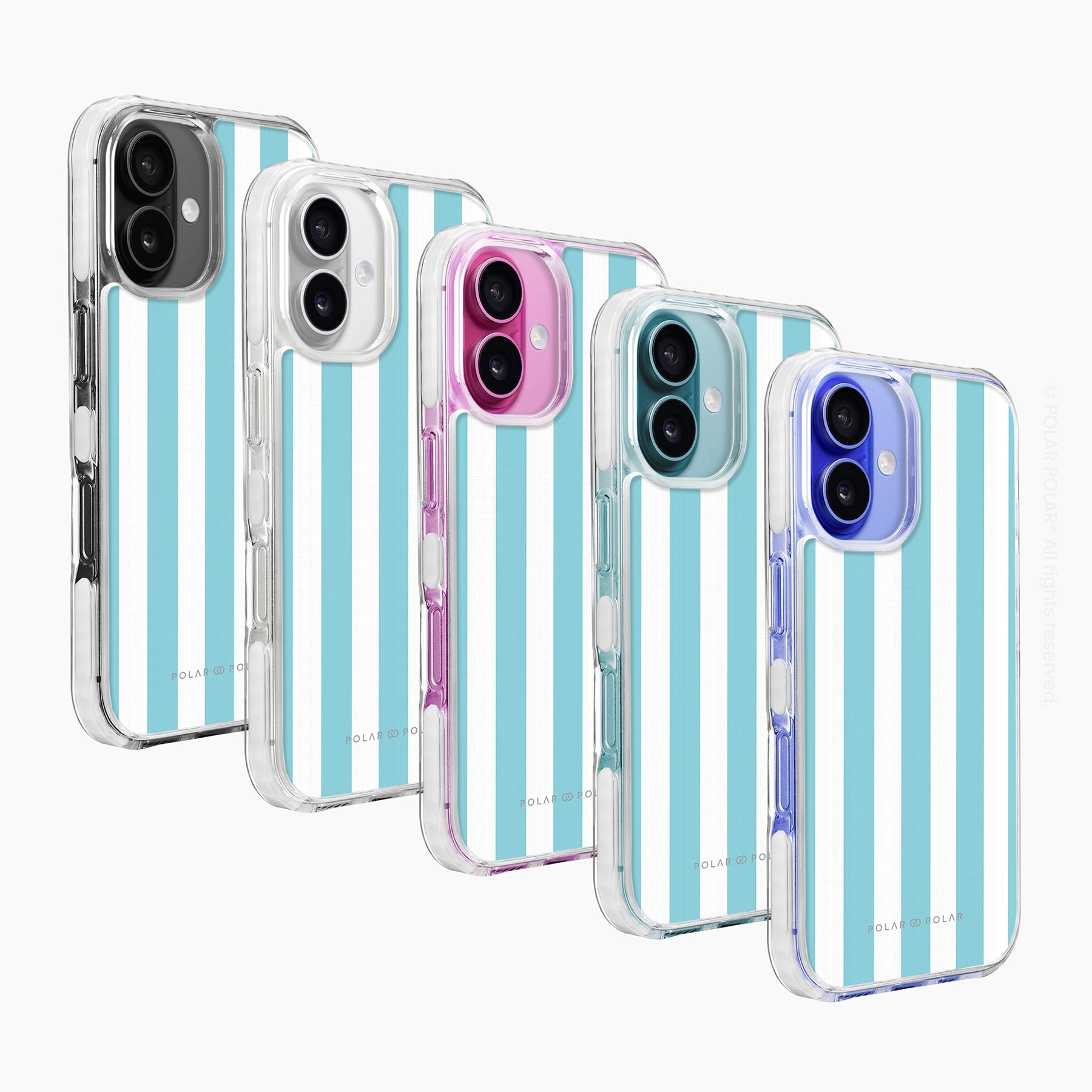 Baby Blue Stripe - iPhone 16 Plus Clear Bumper MagSafe Case