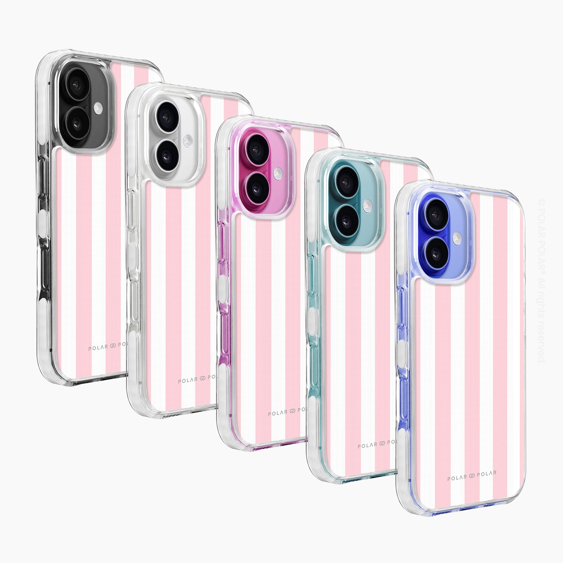 Baby Pink Stripe - iPhone 16 Plus Clear Bumper MagSafe Case