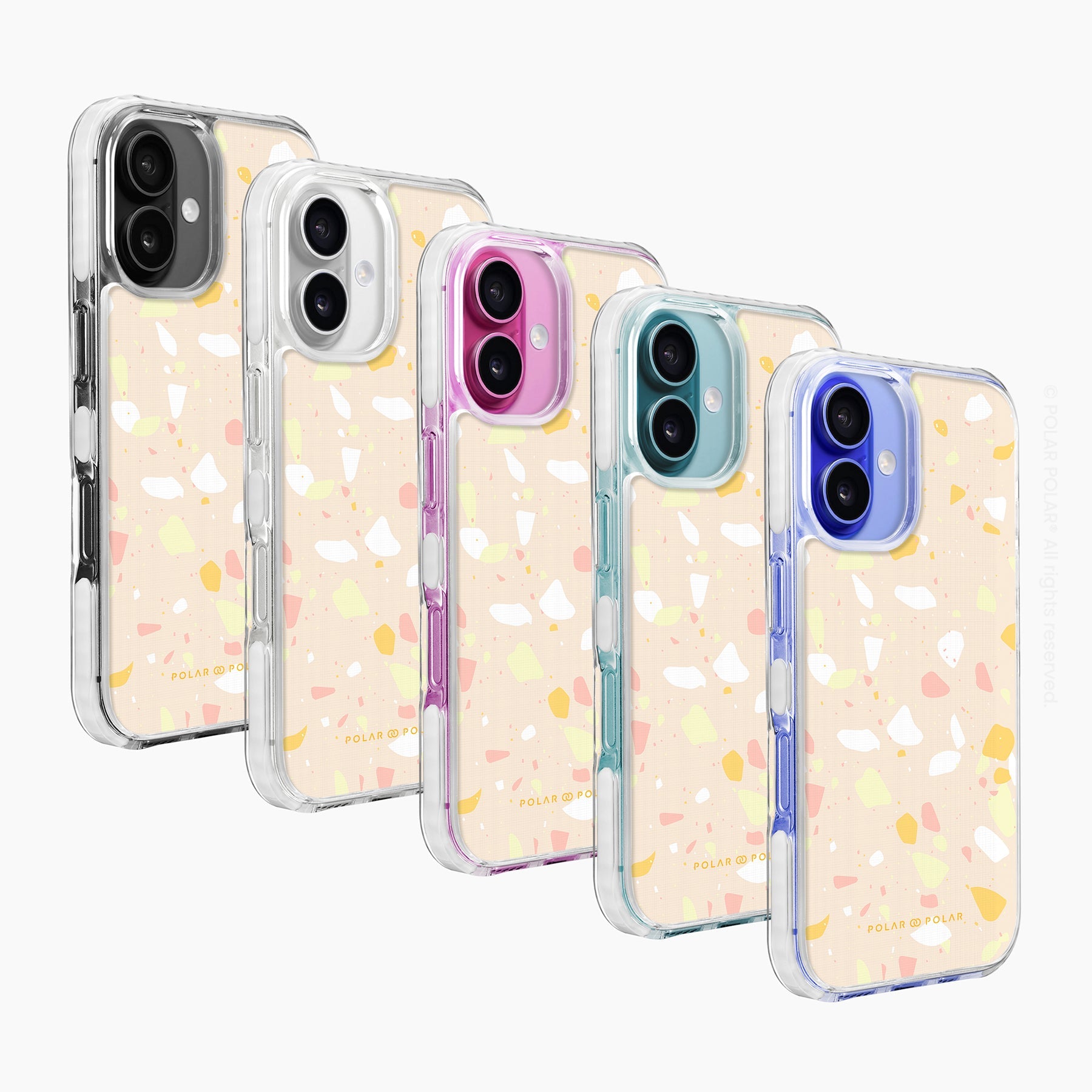 Beige Terrazzo - iPhone 16 Plus Clear Bumper MagSafe Case