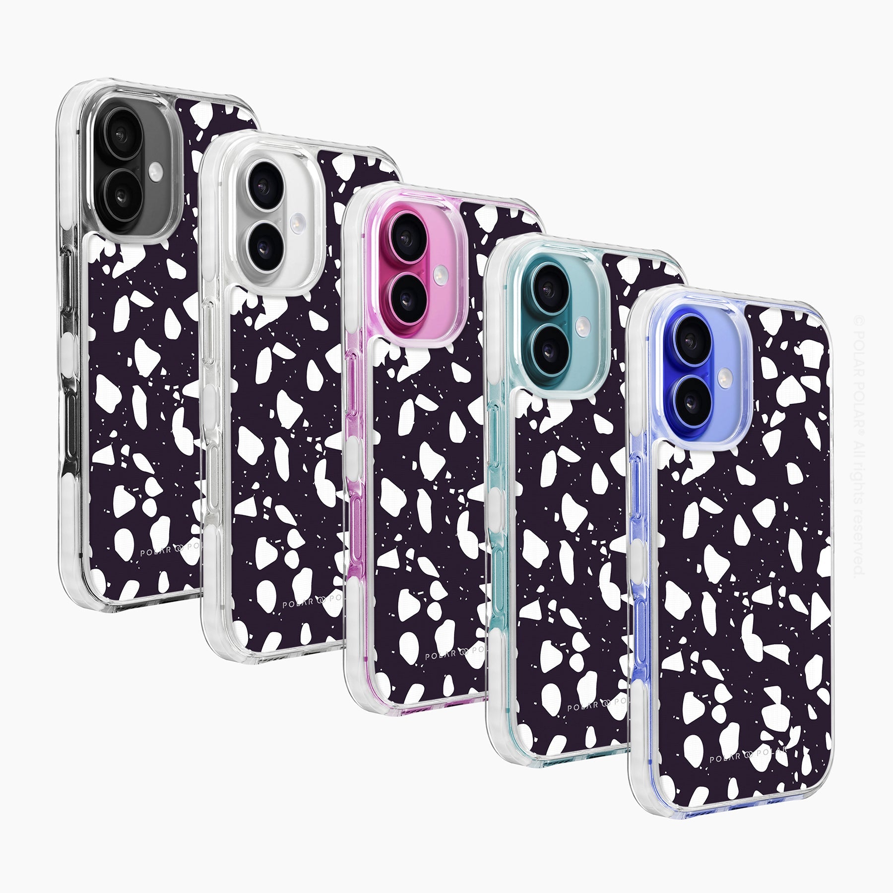 Black Rocky Road Terrazzo - iPhone 16 Plus Clear Bumper MagSafe Case