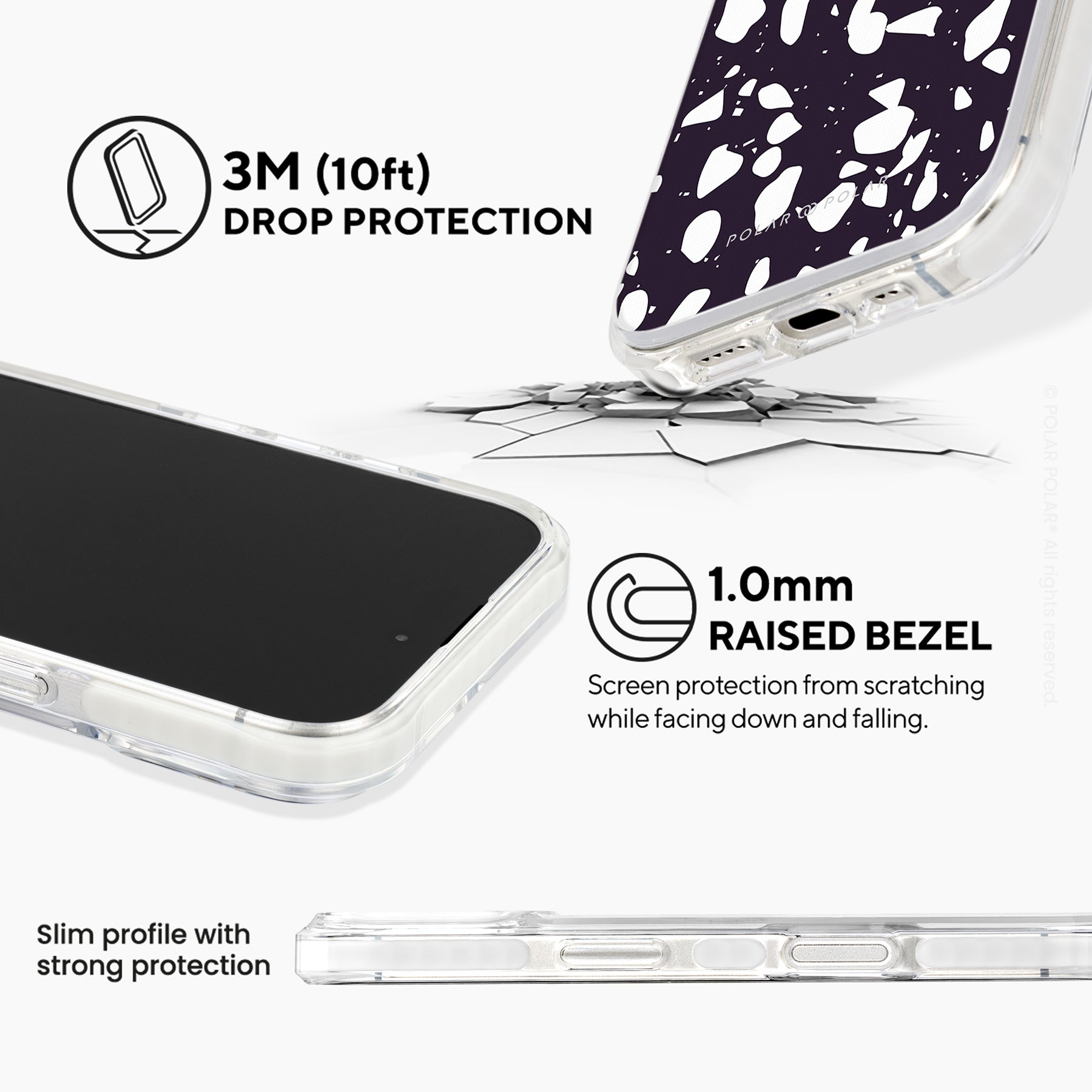 Black Rocky Road Terrazzo - iPhone 16 Clear Bumper MagSafe Case