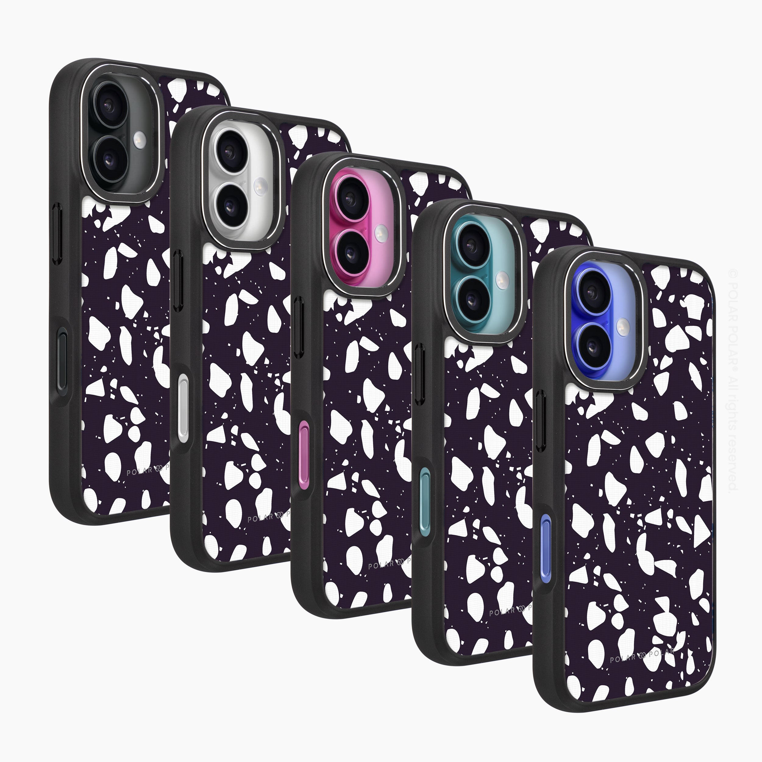 Black Rocky Road Terrazzo - iPhone 16 Frosted Black Bumper MagSafe Case