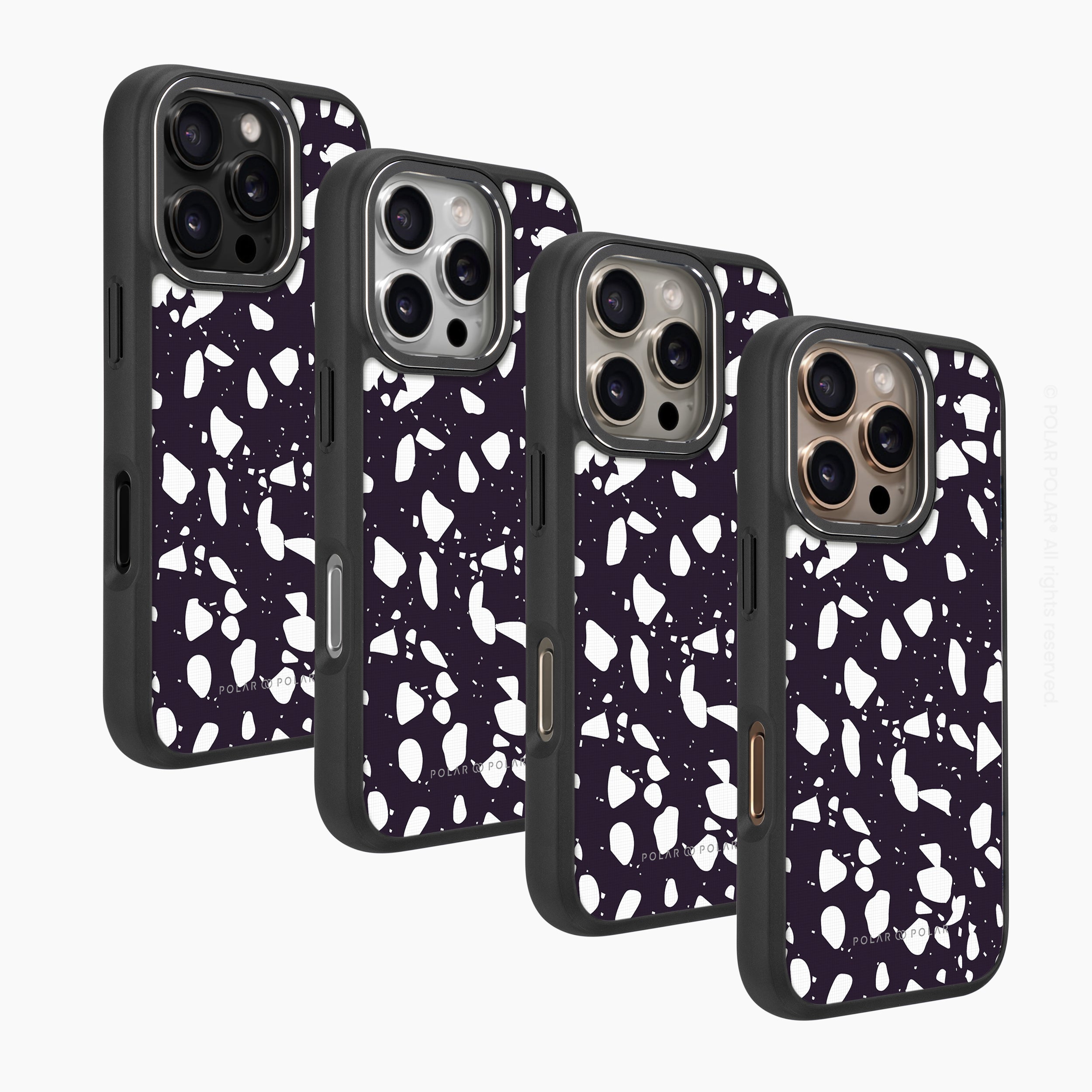 Black Rocky Road Terrazzo - iPhone 16 Pro Frosted Black Bumper MagSafe Case