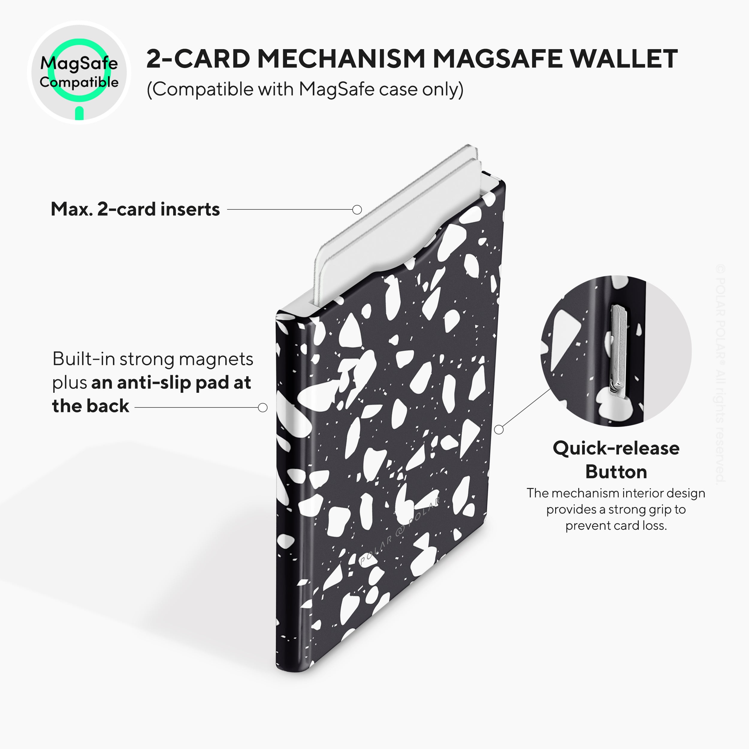 Black Rocky Road Terrazzo MagSafe Wallet