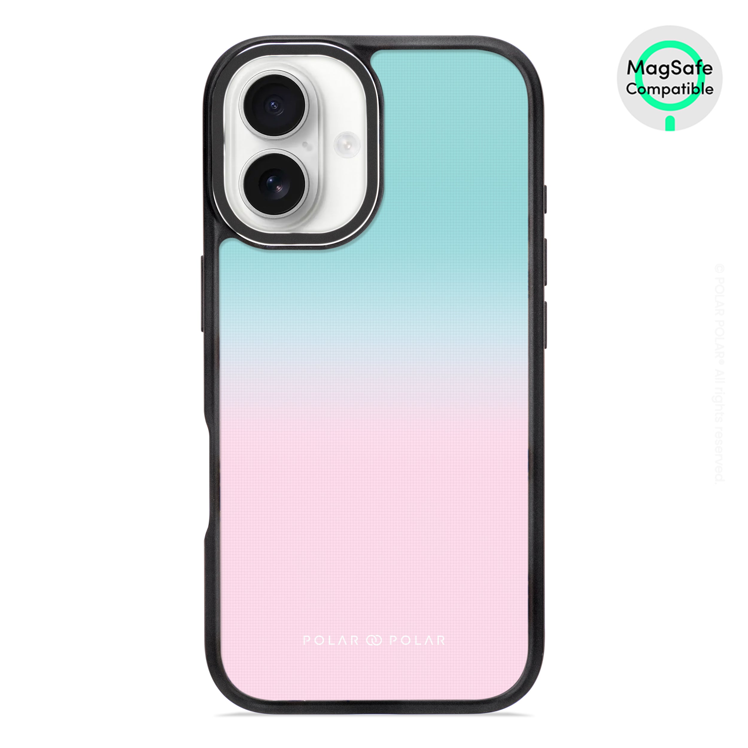 Blue Pink Pastel - iPhone 16 Frosted Black Bumper MagSafe Case