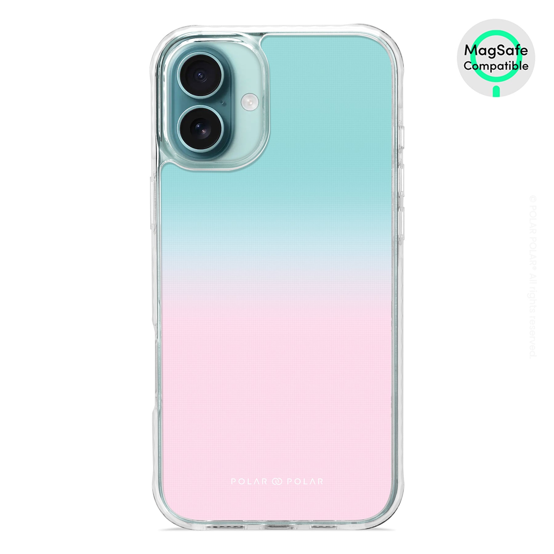 Blue Pink Pastel - iPhone 16 Plus Clear Bumper MagSafe Case