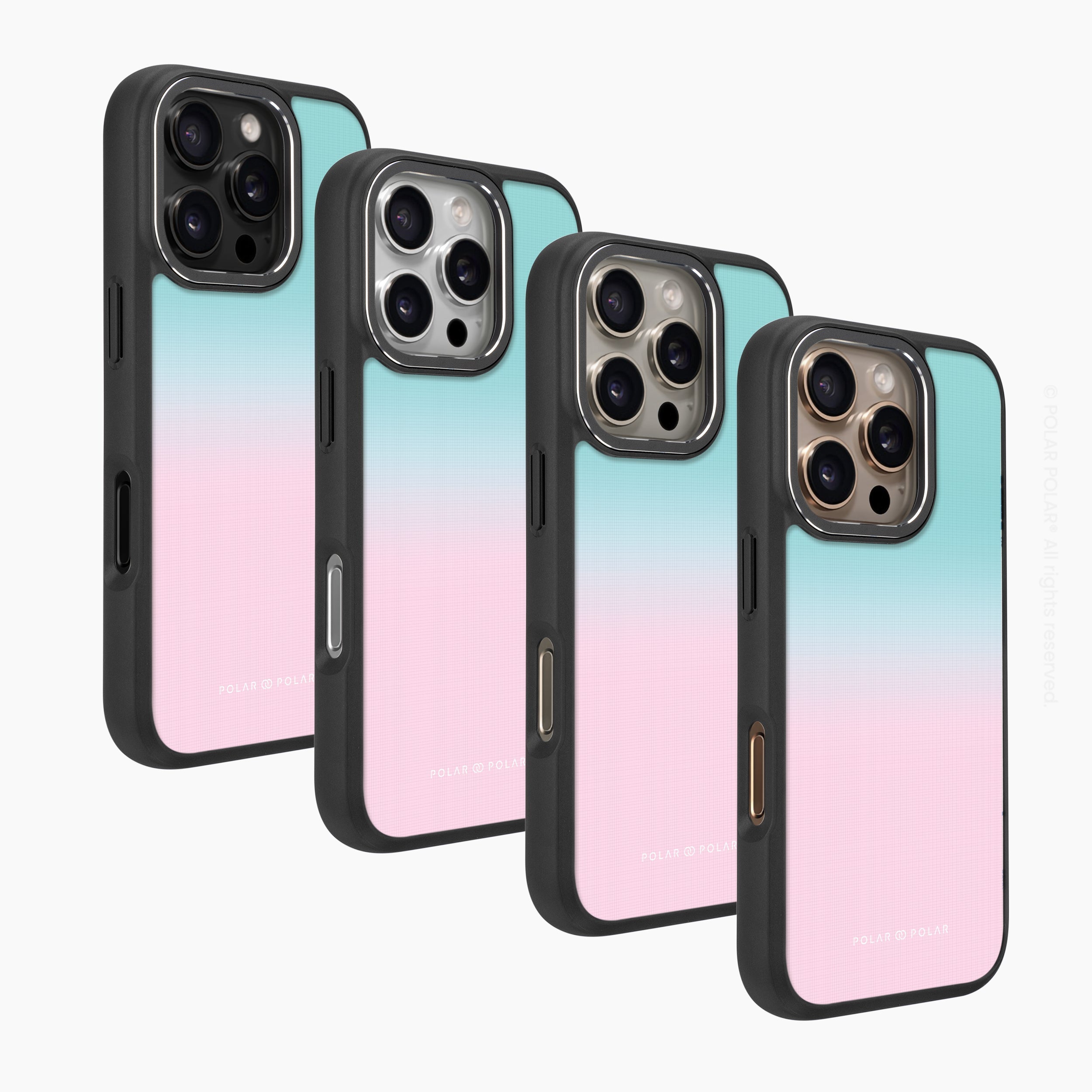 Blue Pink Pastel - iPhone 16 Pro Frosted Black Bumper MagSafe Case