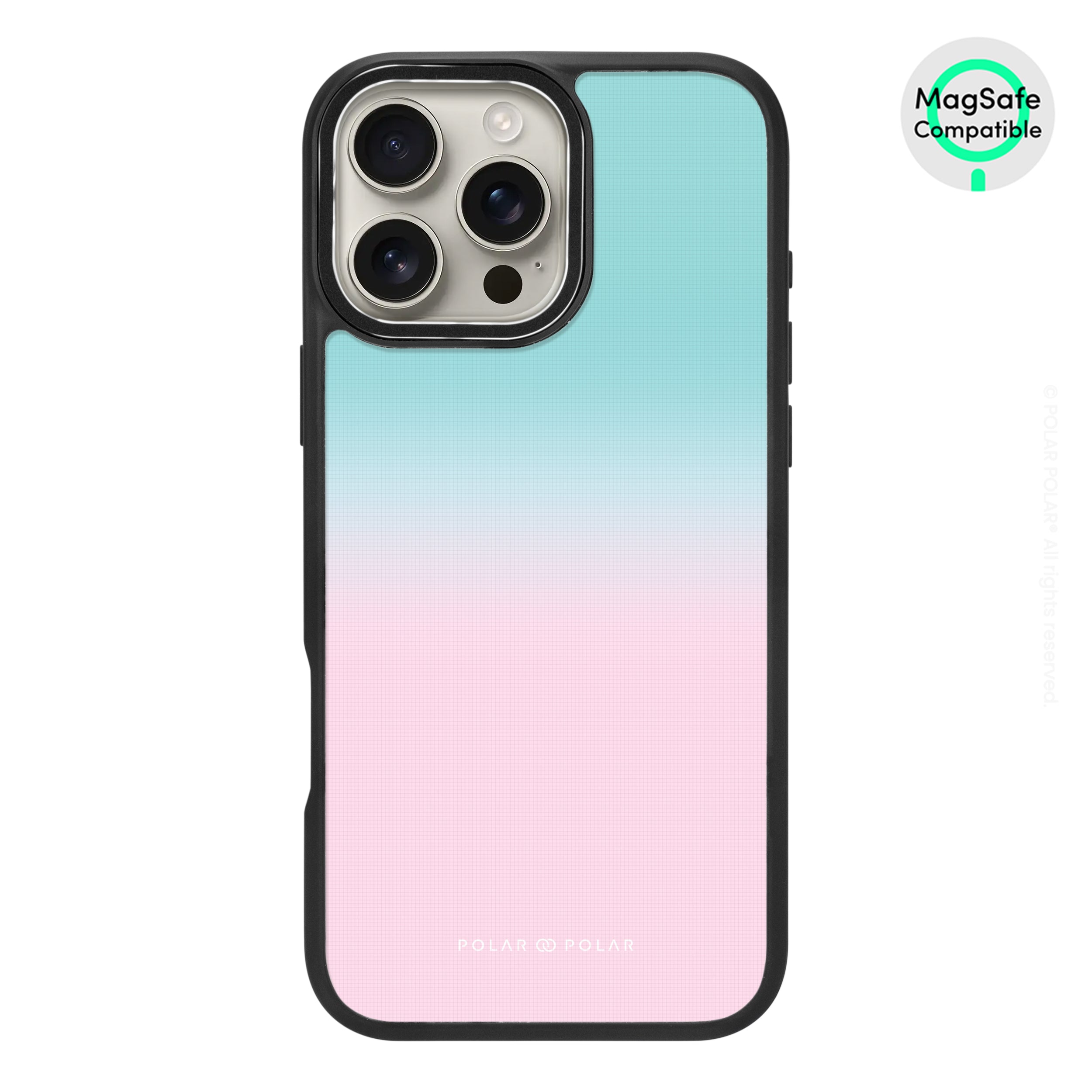 Blue Pink Pastel - iPhone 16 Pro Max Frosted Black Bumper MagSafe Case