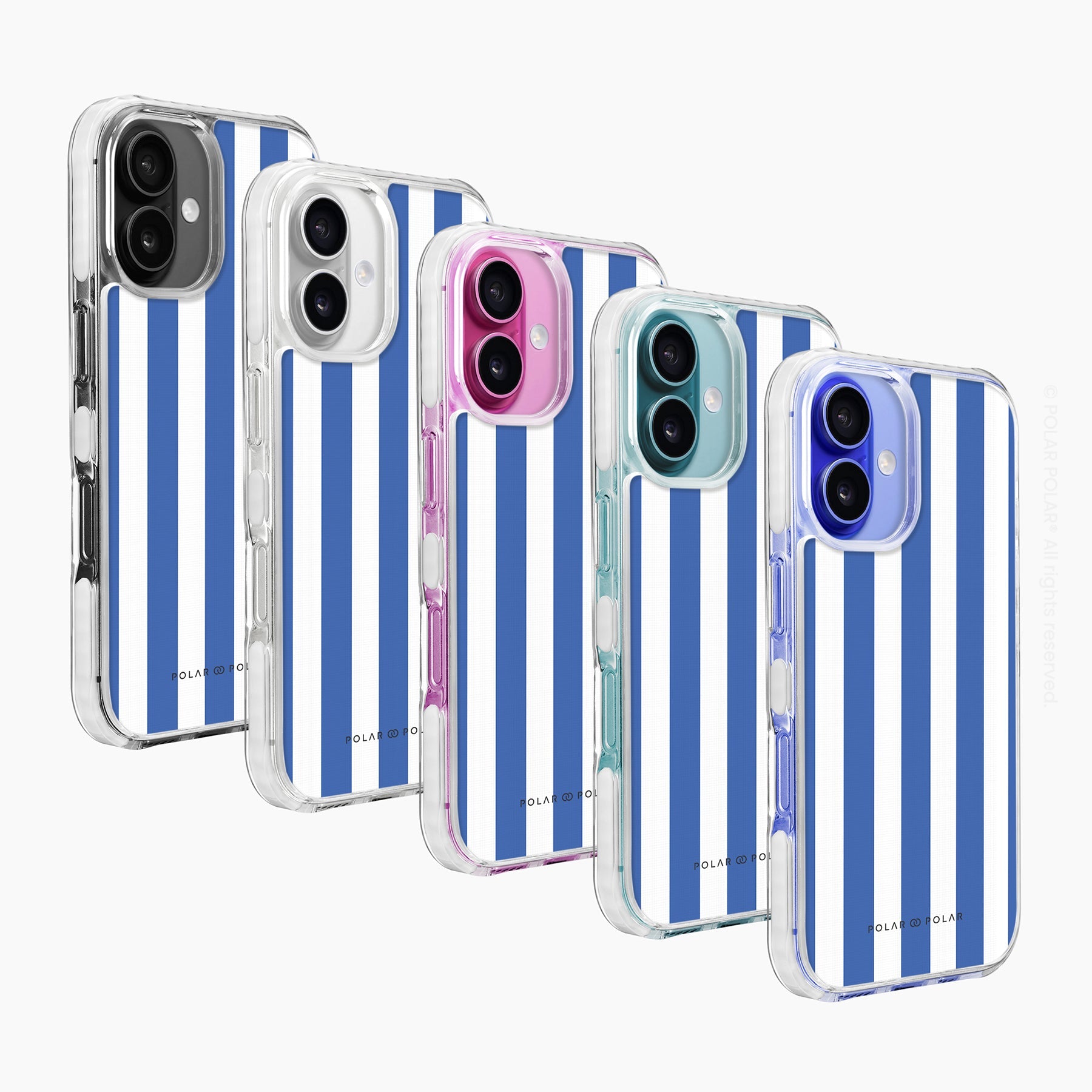 Blue Stripe - iPhone 16 Plus Clear Bumper MagSafe Case