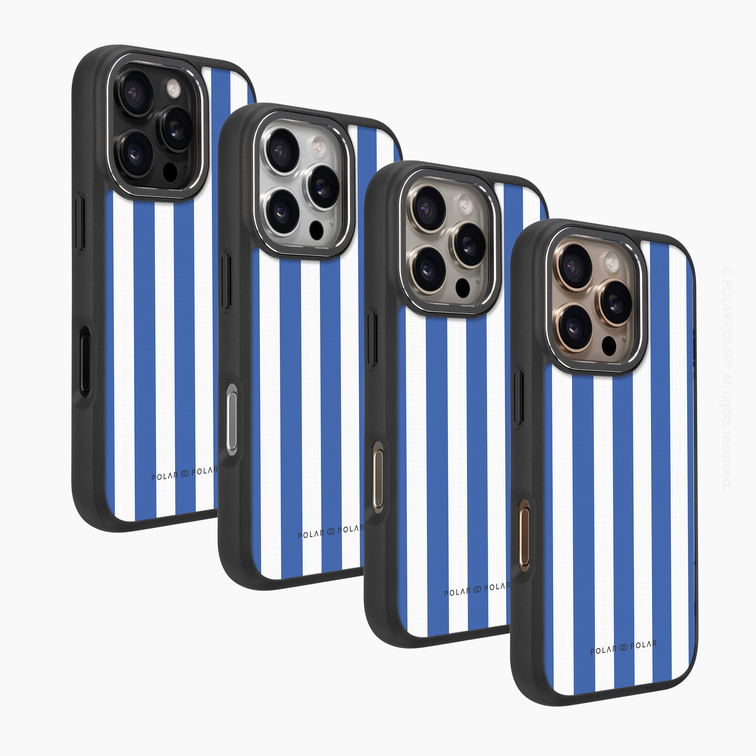 Blue Stripe - iPhone 16 Pro Frosted Black Bumper MagSafe Case