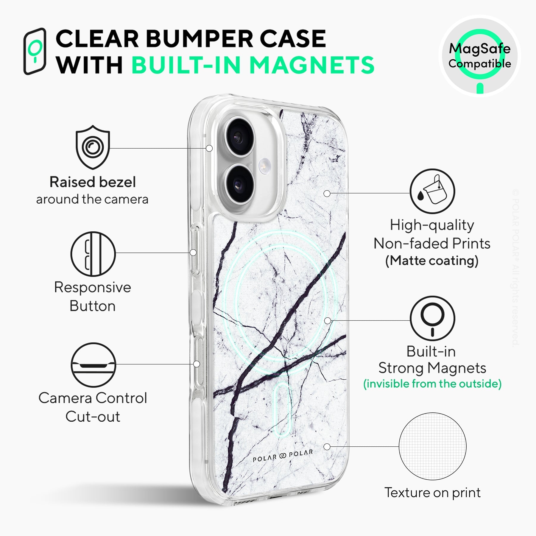 Classic White - iPhone 16 Clear Bumper MagSafe Case