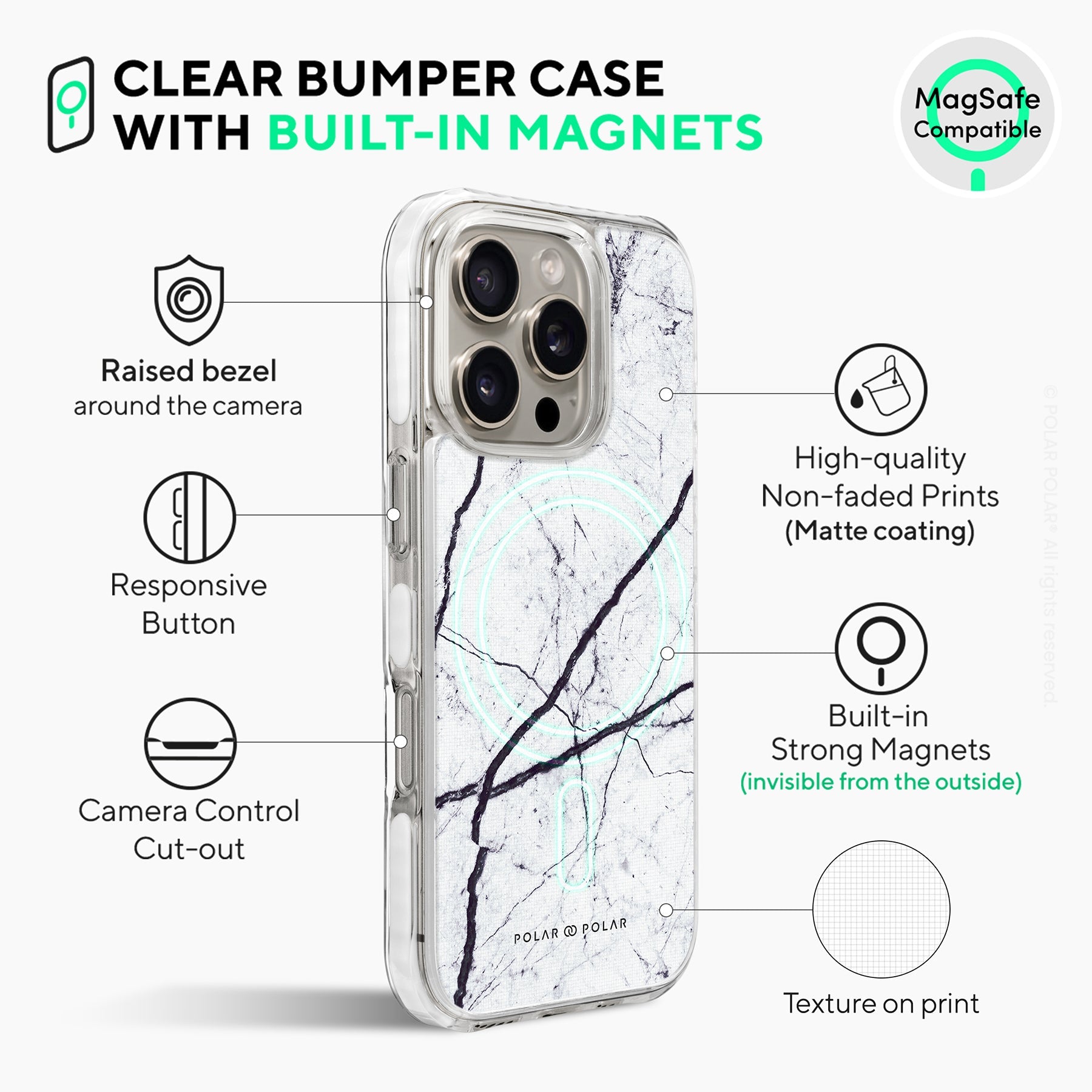 Classic White - iPhone 16 Pro Clear Bumper MagSafe Case