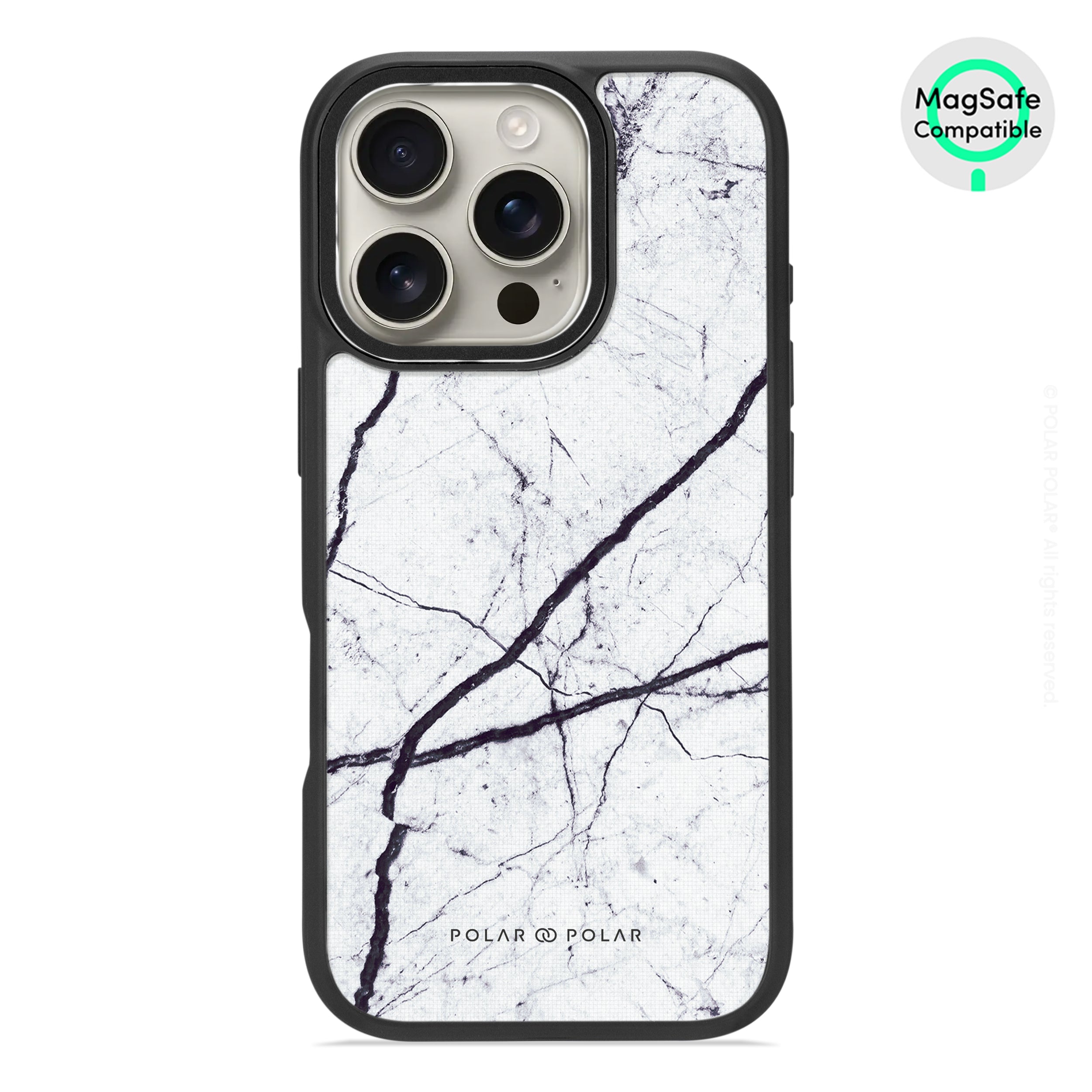 Classic White - iPhone 16 Pro Frosted Black Bumper MagSafe Case