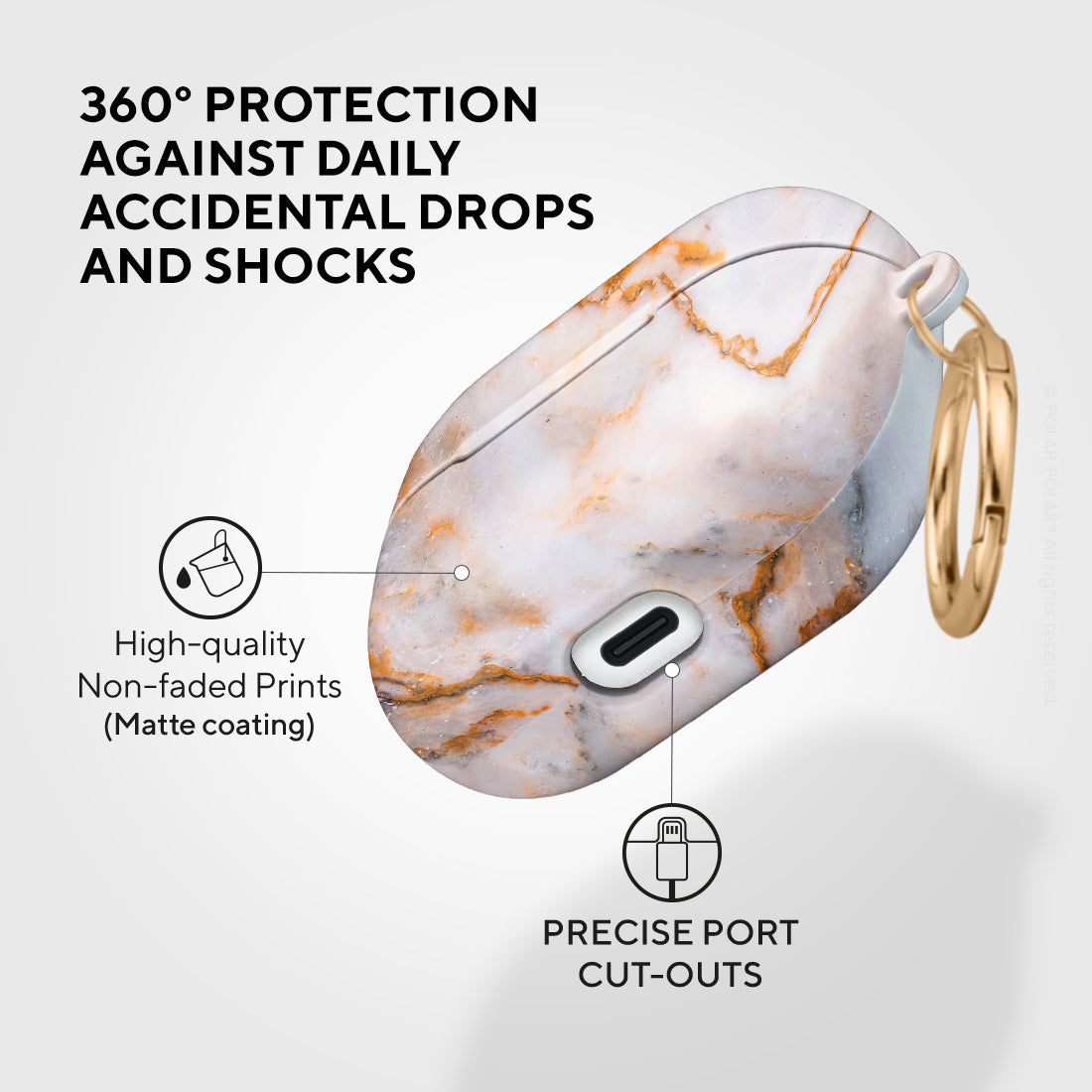Marble Samsung Galaxy Buds3 Pro Case - Coffee Cream cute and personalisable Buds3 Pro Case - POLAR POLAR