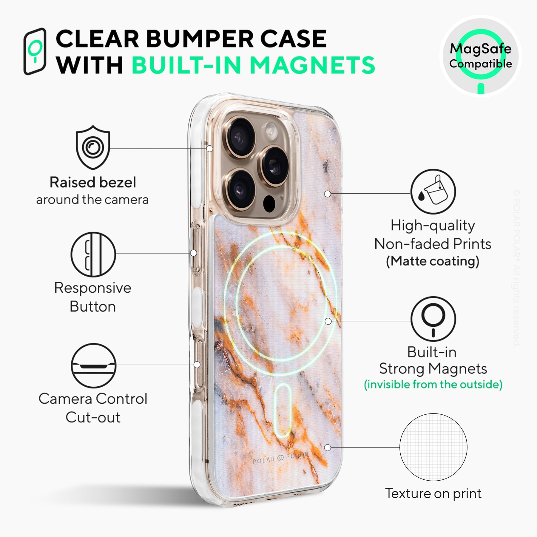 Coffee Cream - iPhone 16 Pro Max Clear Bumper MagSafe Case